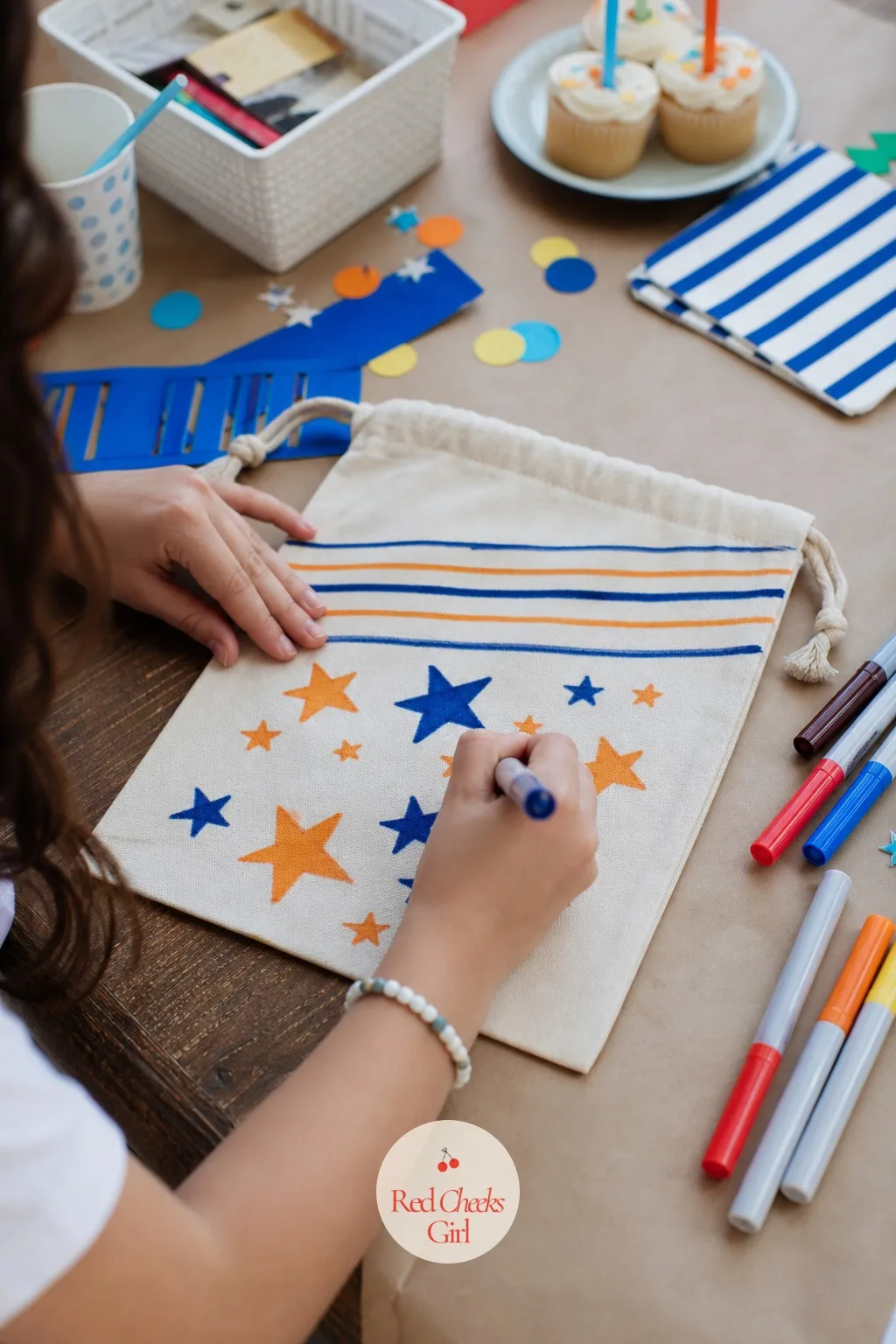 Decorate-Your-Own Drawstring Bag That Becomes The Favor Bag — Half the bags on your feed were never the point, just wrapping for the real gift. Birthday party