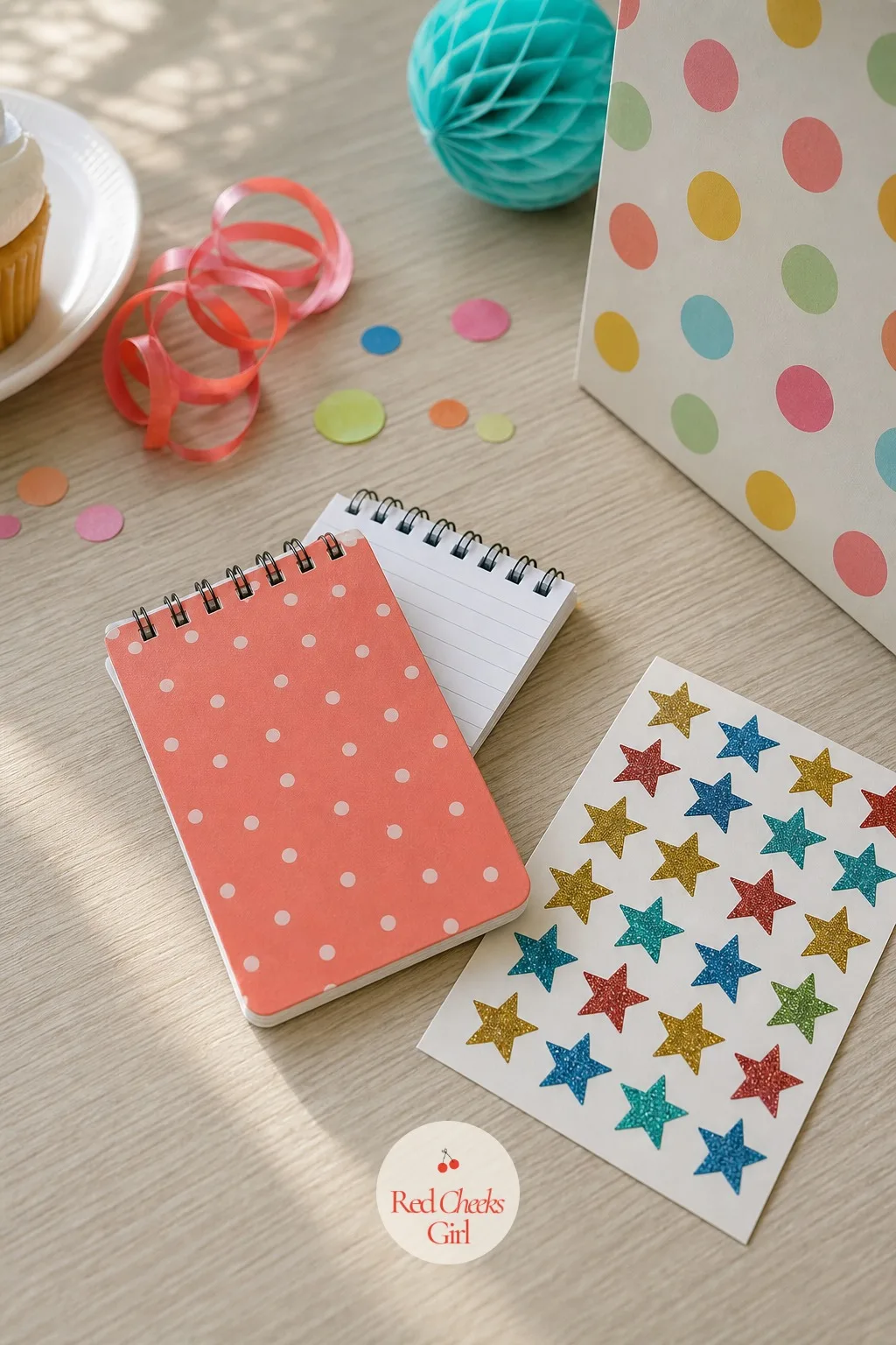 A Mini Notepad And Sticker Sheet — A blank notepad is a strange kind of gift, it is whatever the child decides to make it, a diary, a drawing pad, a receipt