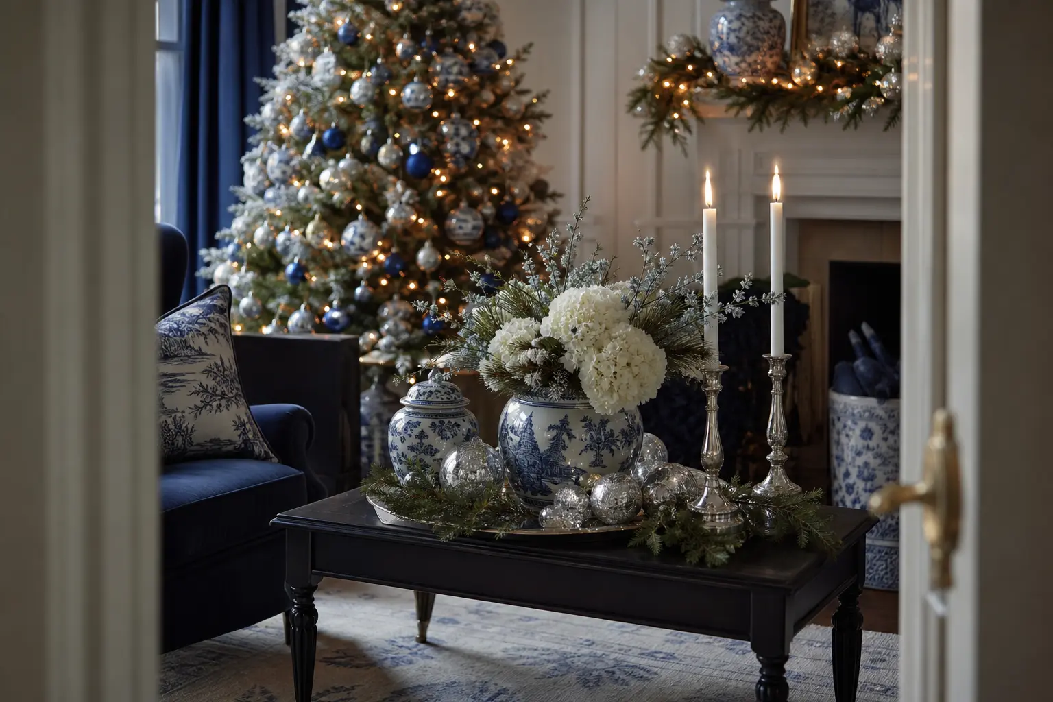 23 Blue Christmas Decor Ideas With Chinoiserie, Silver and Icy Midnight Hues