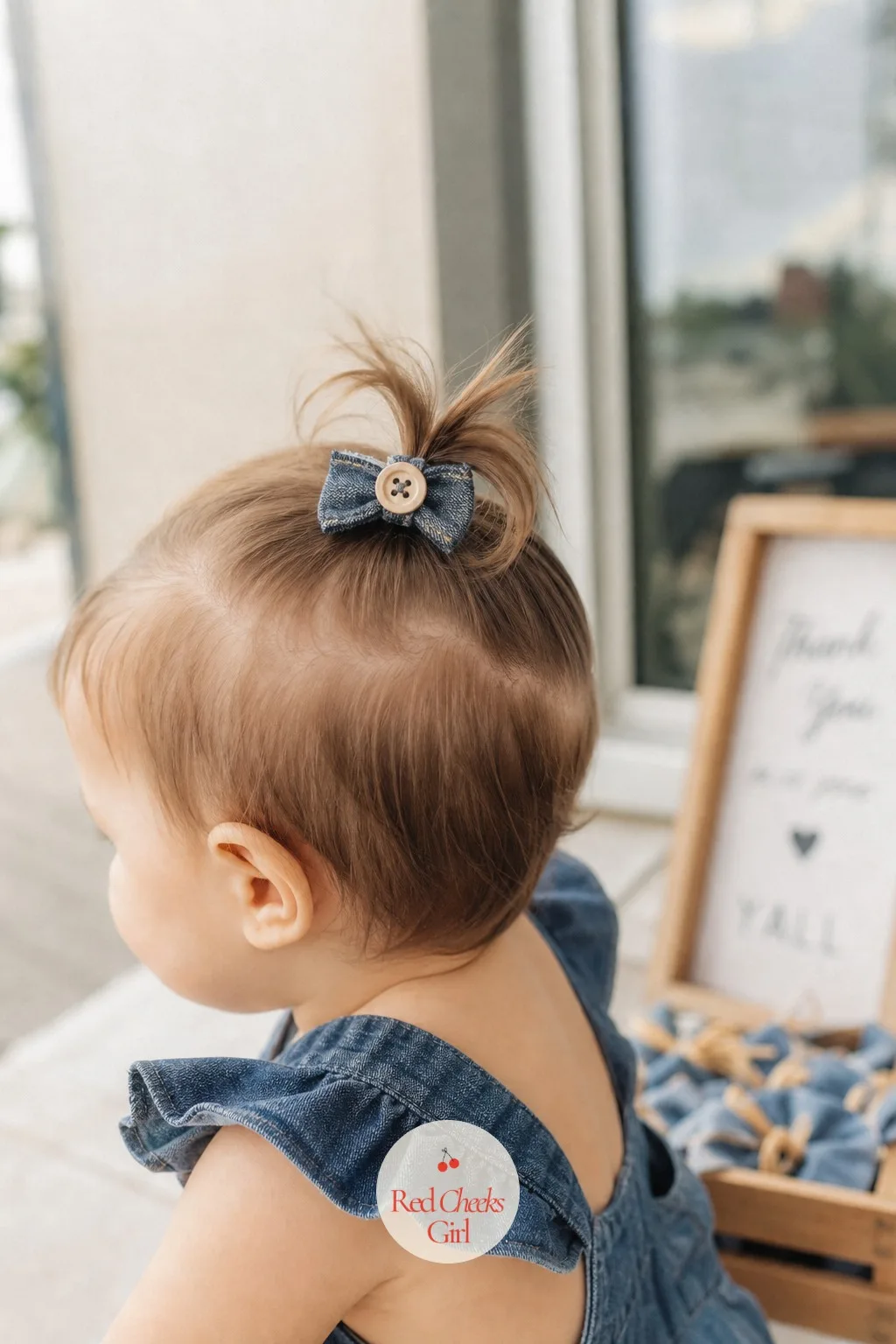 Denim Button Hair Tie Favors — A favor that sits in a drawer unused isn't much of a thank you. Blue jean baby shower theme