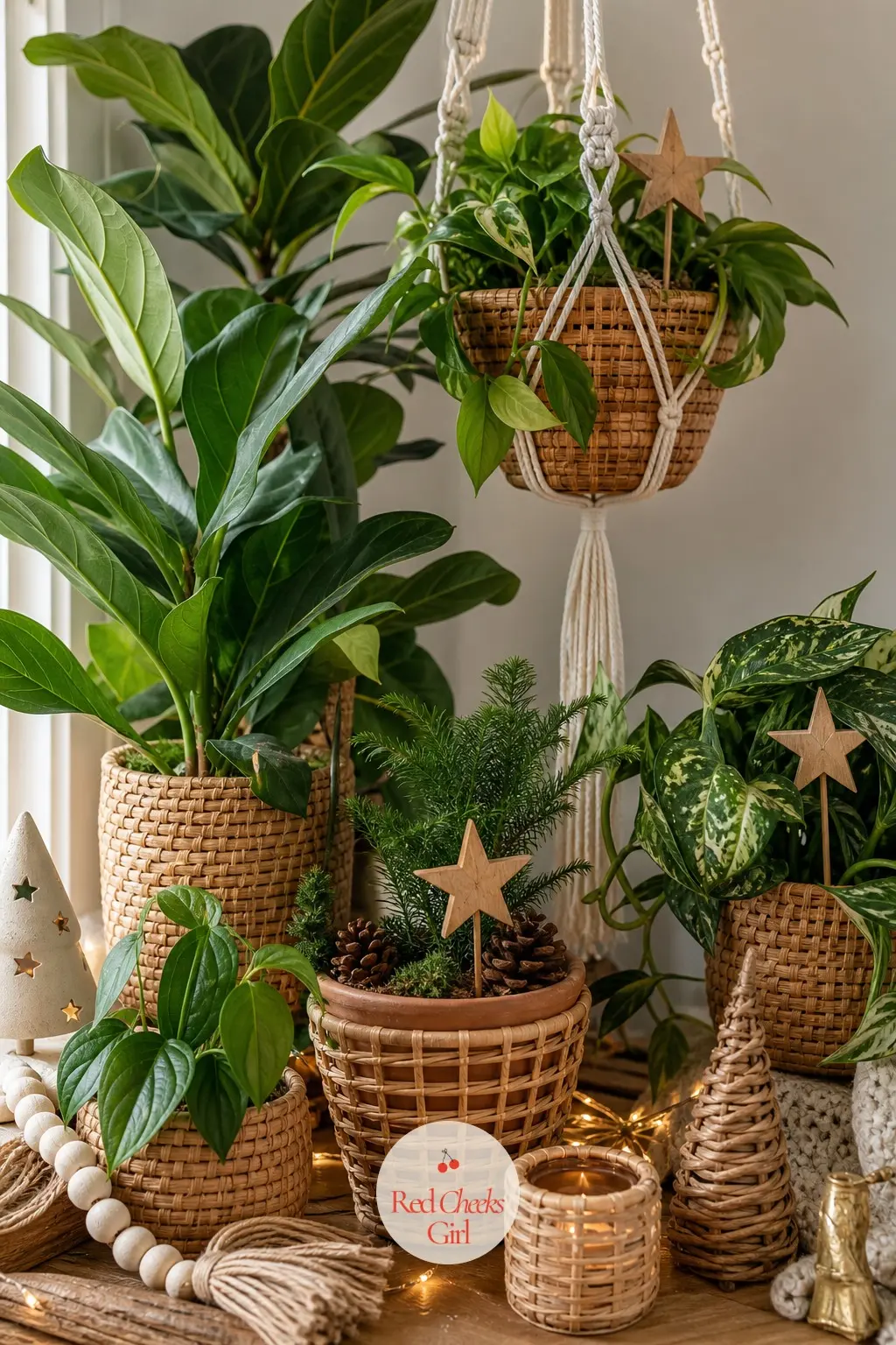 The Houseplant Corner — Boho decor already lives with plants, so Christmas just dresses them. Boho christmas decor