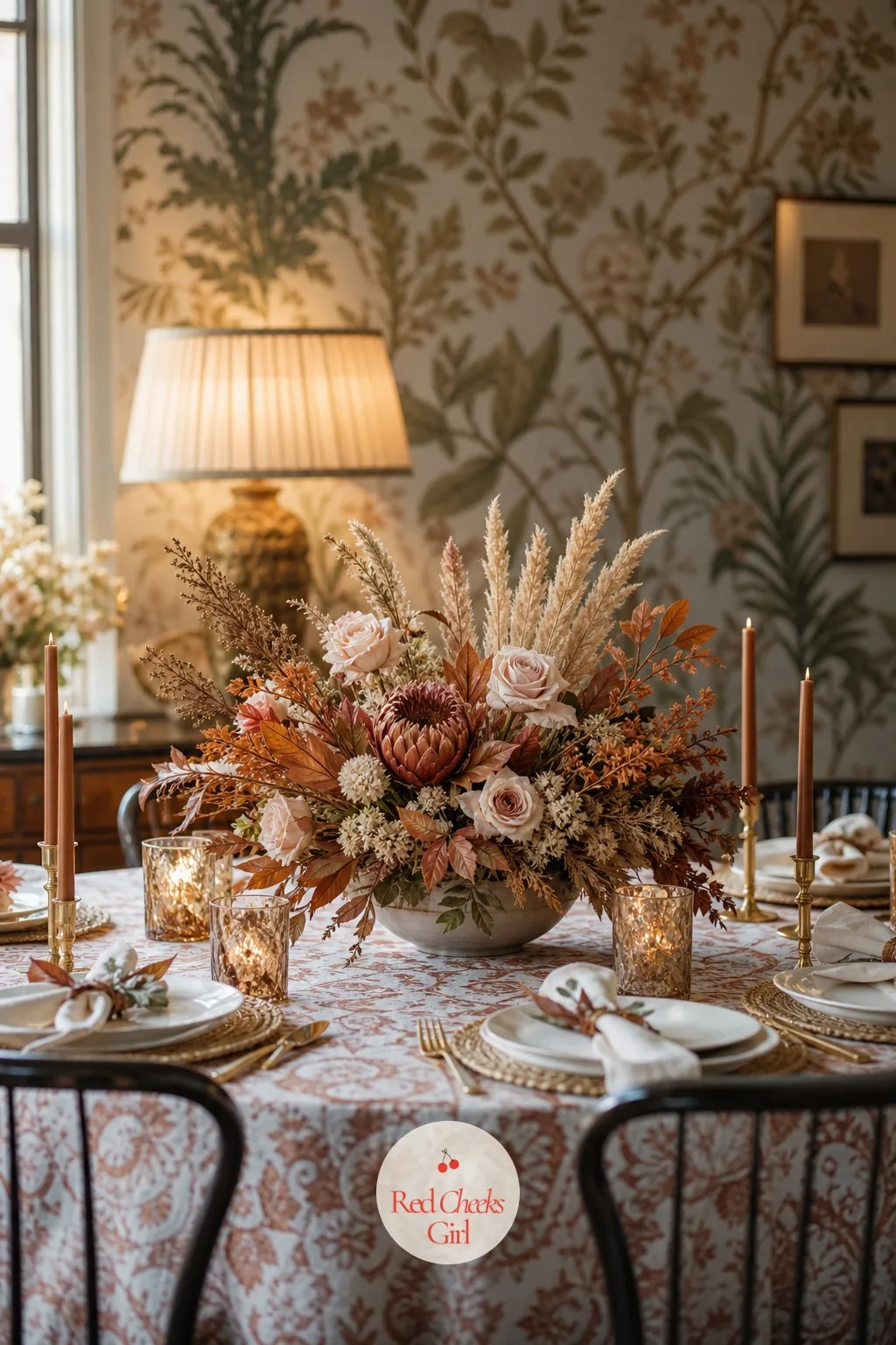 Rust and Blush Floral Arrangements — Rust and blush sounds like it should clash, and on paper it almost does. Boho wedding centerpieces