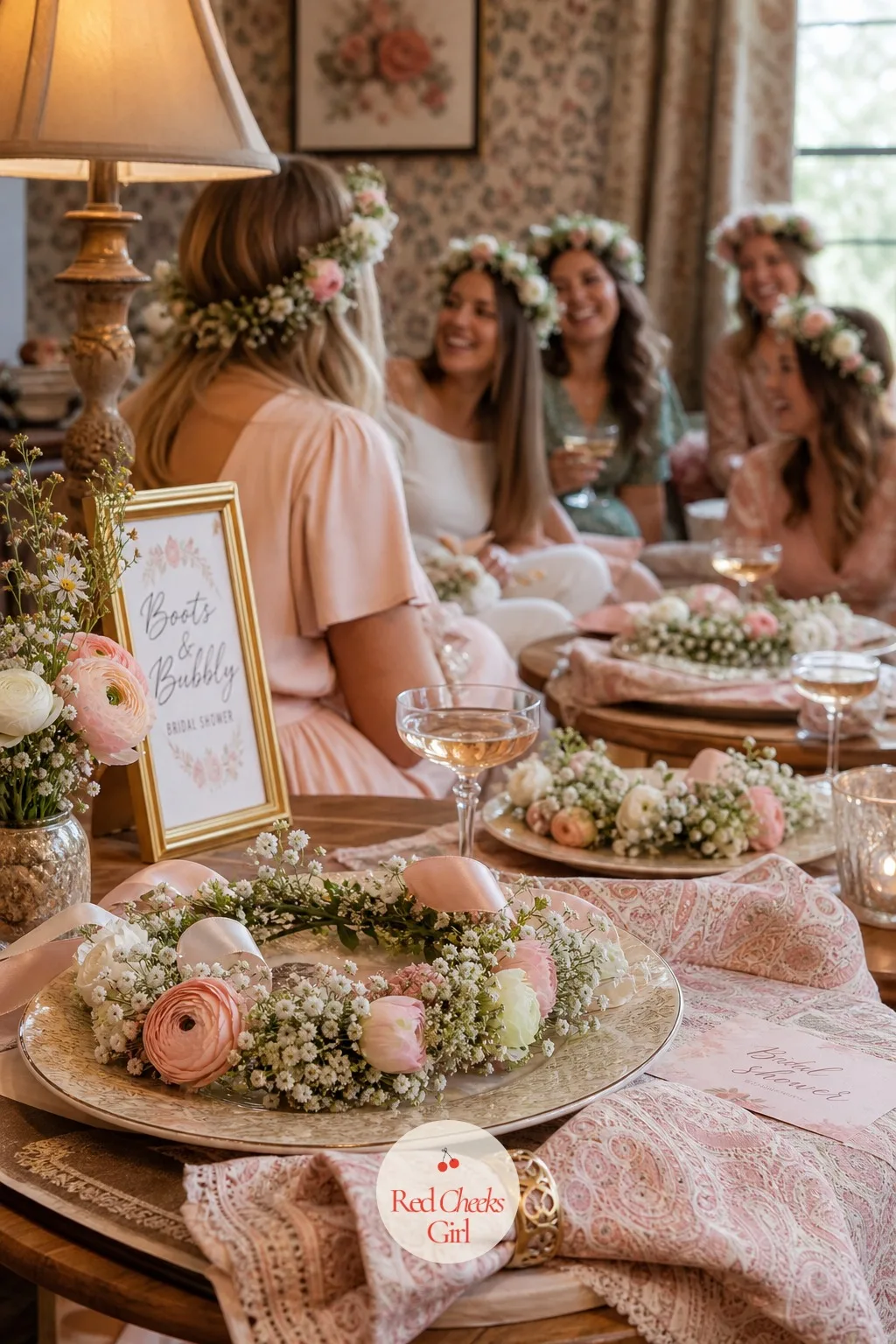 Floral Crowns — Worn during the party and carried home after, a floral crown does double duty as decor and as a favor nobody has to be reminded to take. Boots