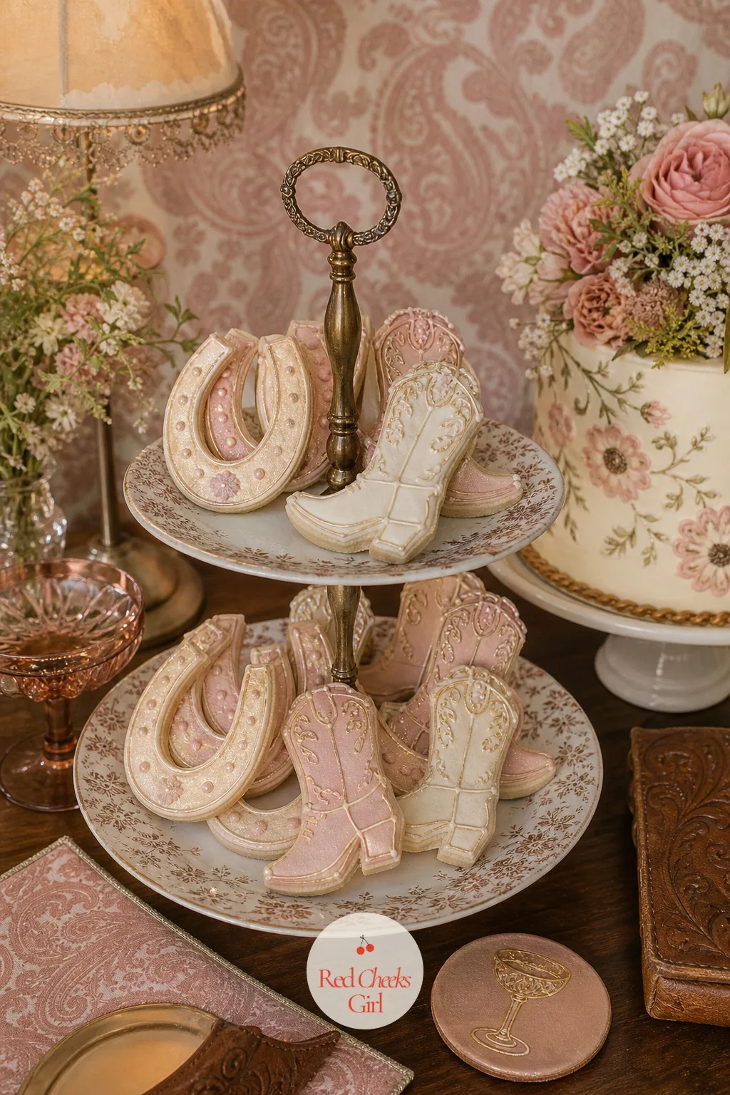 Horseshoe and Boot Sugar Cookies — The smallest sweet on the table, set on their own stand beside the cake, these are the ones guests grab on the way out the