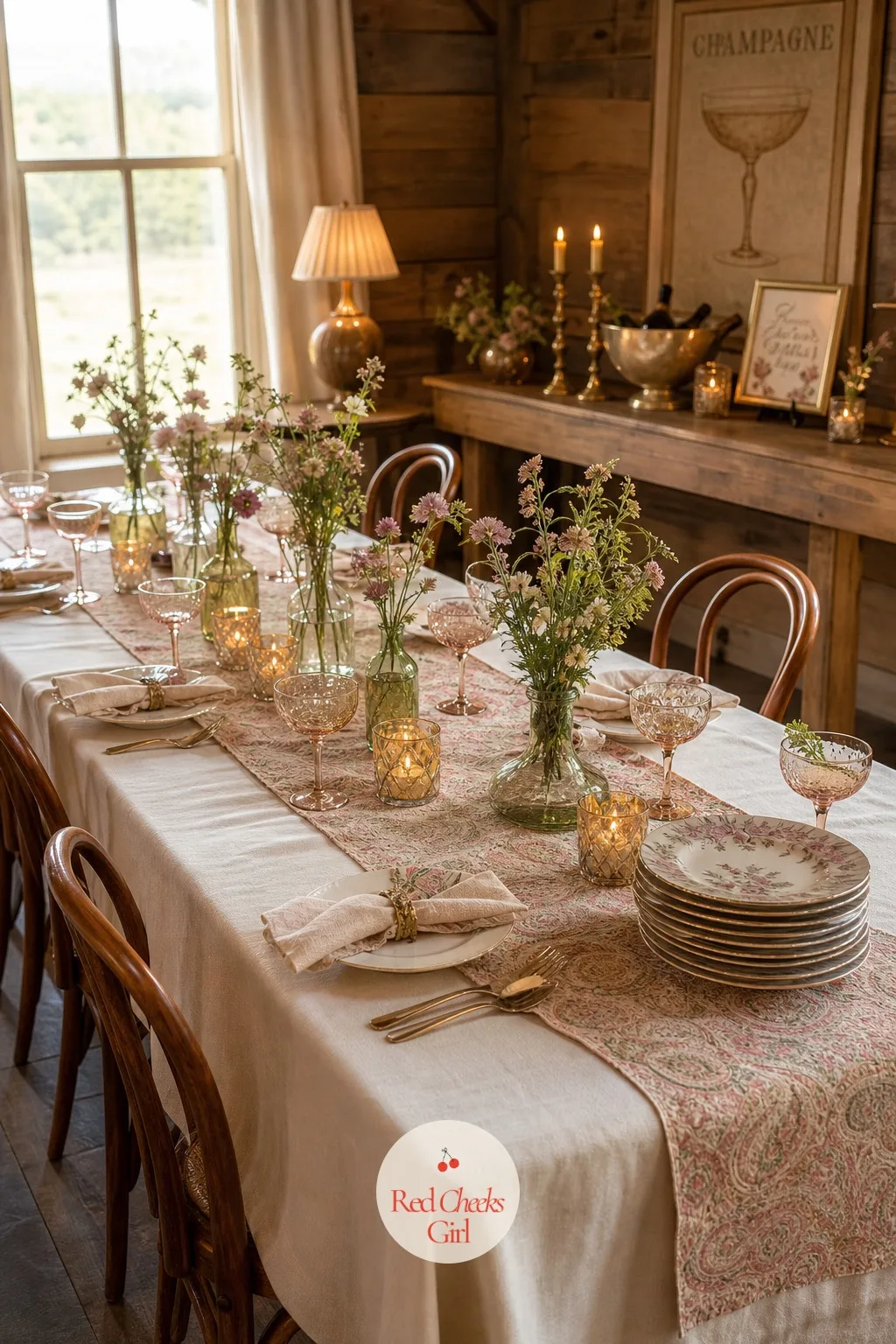 Ranch-Style Picnic Table — This is the table everyone actually sits at, long enough for the whole guest list and plain enough to take a loaded tablescape