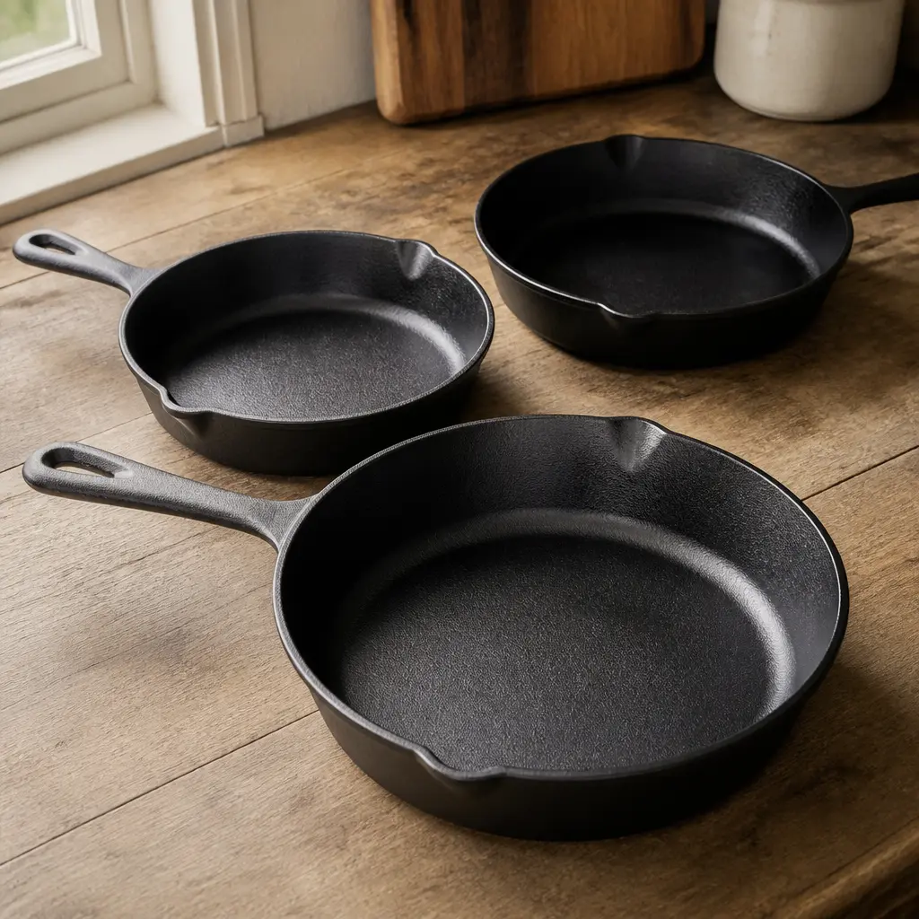 Cast Iron Skillet Set — If he is proud of the one meal he cooks well, give him the pan that makes it better. Boyfriend christmas gift ideas