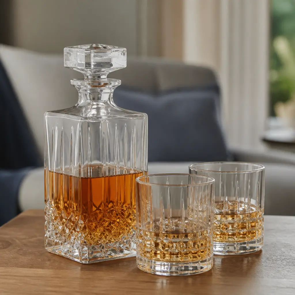 Whiskey Decanter Set — If he pours his bourbon straight from the bottle, this is the small ceremony he did not know he was missing. Boyfriend christmas gift