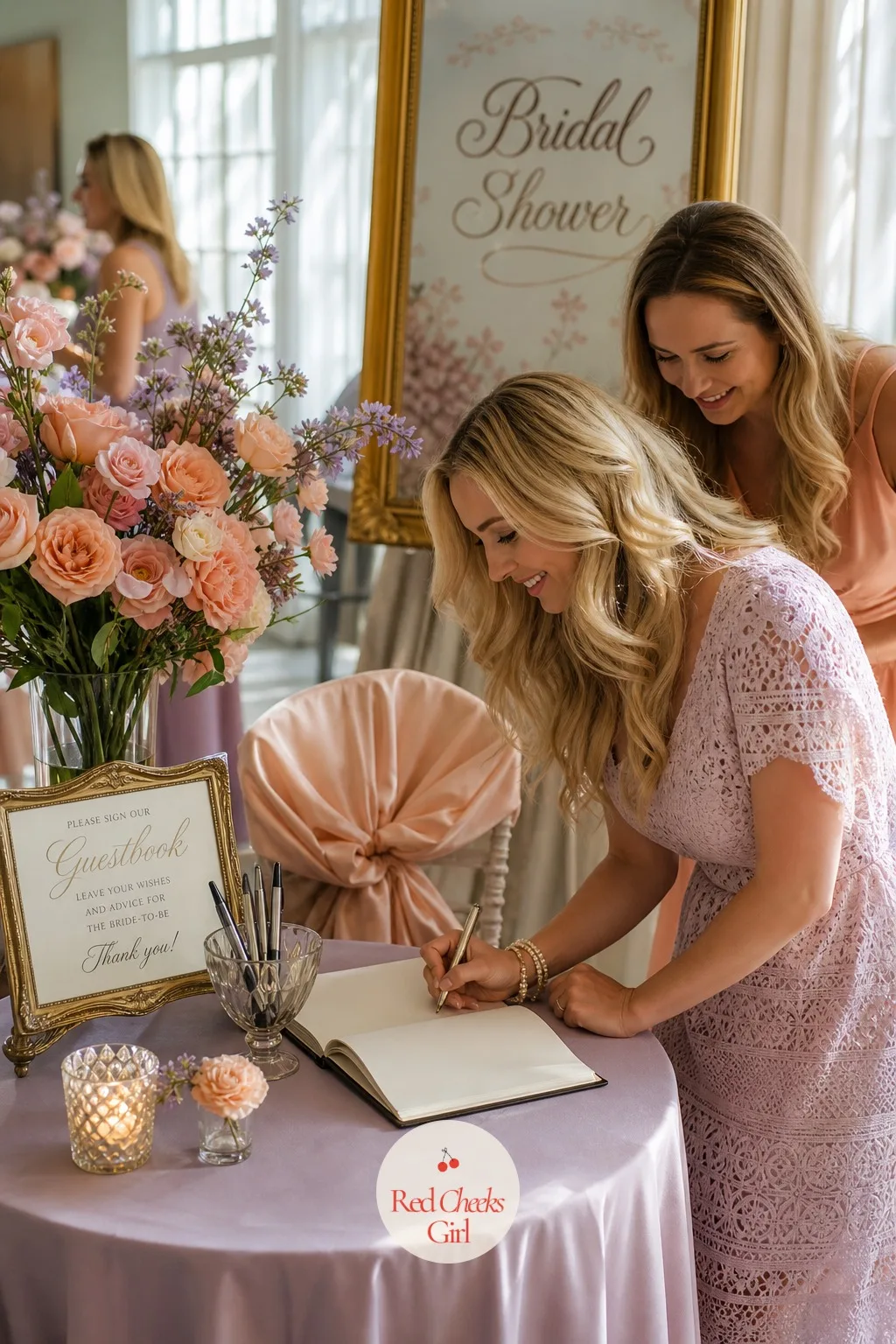 Guestbook Station — Somewhere quieter than the dessert table, a guestbook station gives every guest a reason to sit for a minute and leave something behind for