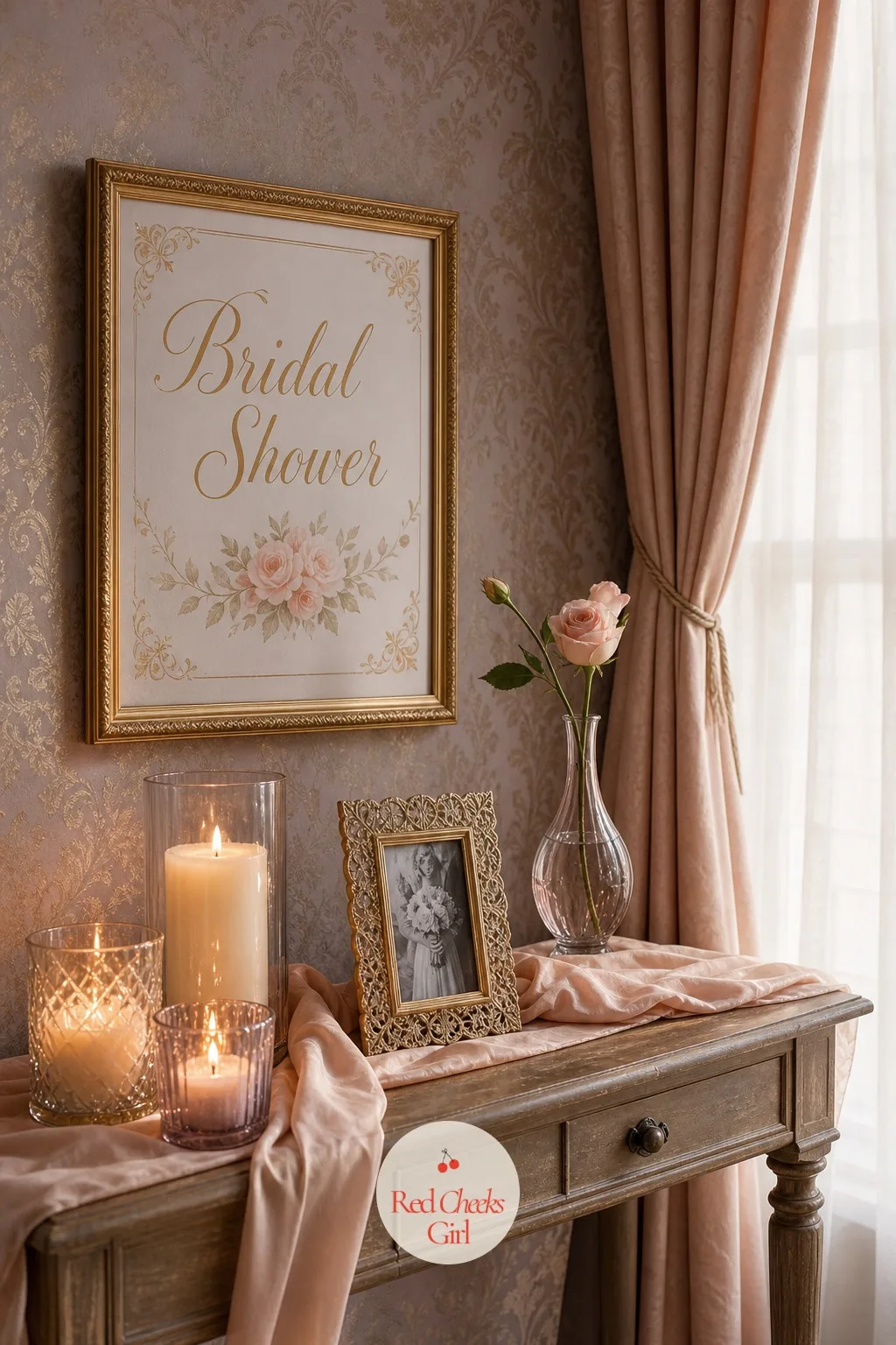 Photo Spot — Not the backdrop at the front of the room, something smaller and separate, a corner guests return to on their own without needing anyone to point