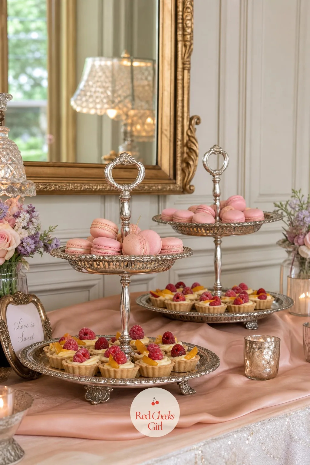 Vintage Silver Tiered Trays — Height is the whole trick of a dessert table, and nothing gives it faster than silver. Bridal shower decorations