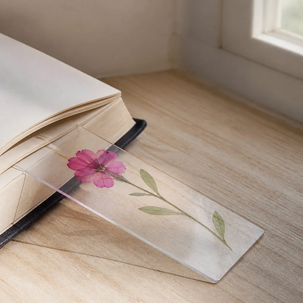 Pressed Flower Bookmarks — A flattened flower sealed between two sheets of paper slides into whatever book is currently on the nightstand. Bridal shower favors