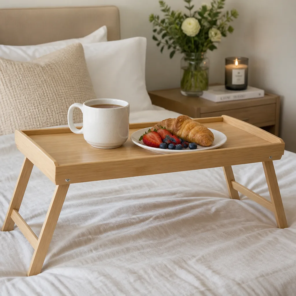 Breakfast Tray Set — Sunday mornings after the wedding deserve more than eating cereal standing at the counter. Bridal shower gift basket