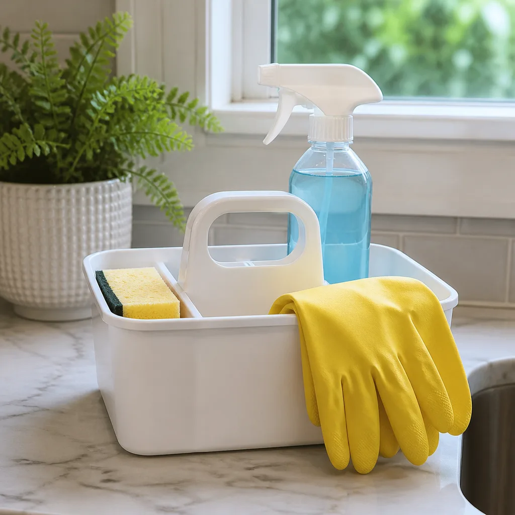 Cleaning Caddy Set — Nobody puts cleaning supplies on a wish list, which is exactly why this one lands as a surprise rather than a chore. Bridal shower gift