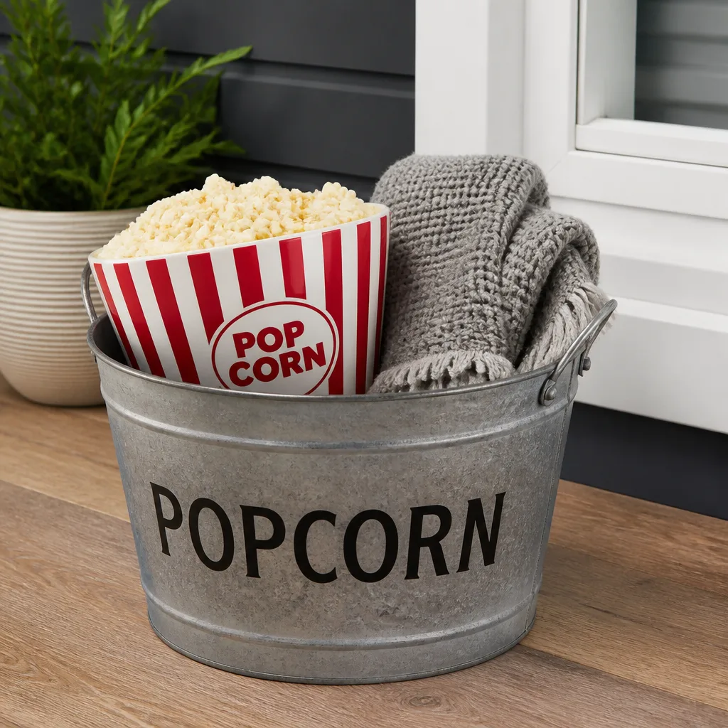 Movie Night Basket — Every couple says they will go out more and then spends most Fridays on the sofa anyway, which is not a bad thing. Bridal shower gift