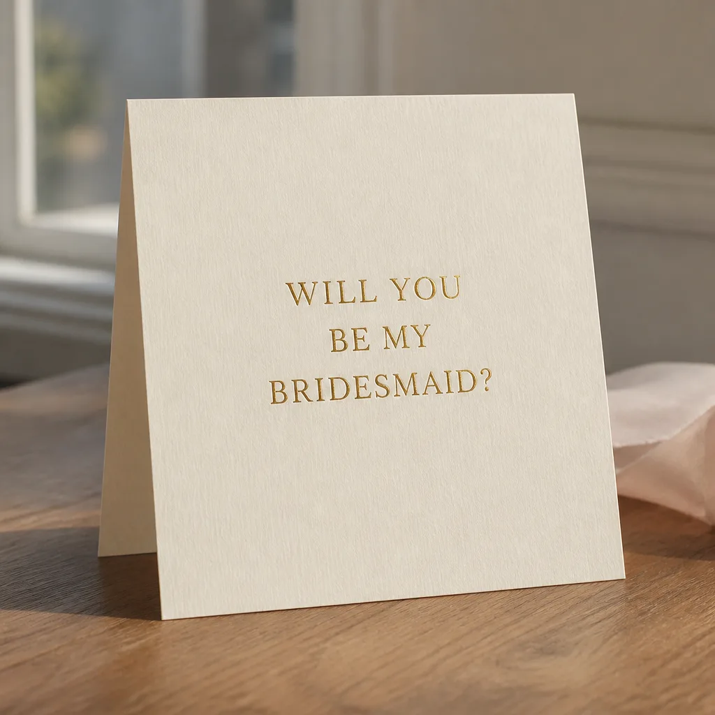 Bridesmaid Proposal Card — This is the one piece that cannot be skipped. Bridesmaid proposal box ideas