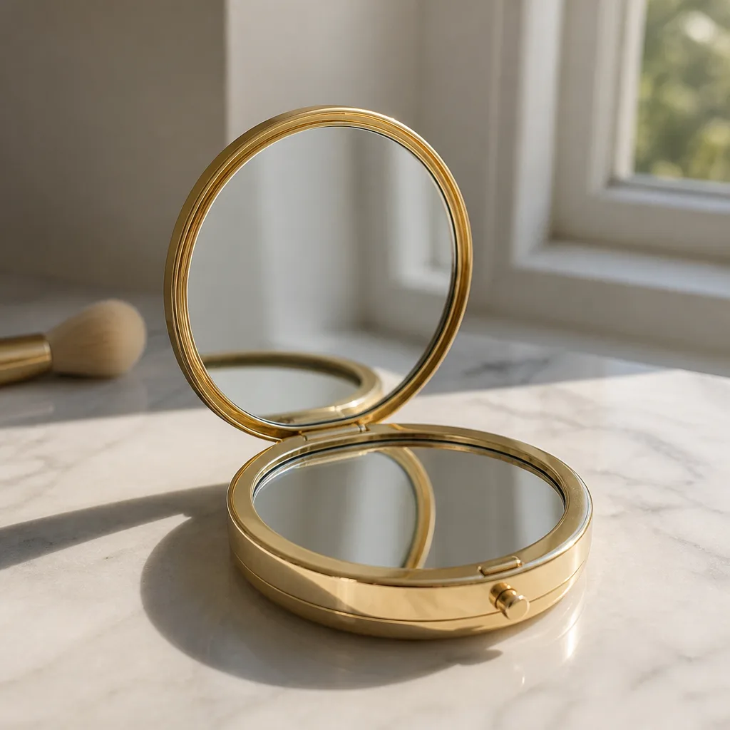 Compact Mirror — A small compact mirror lives in a bag for years and gets pulled out before every photo, wedding or otherwise. Bridesmaid proposal box ideas