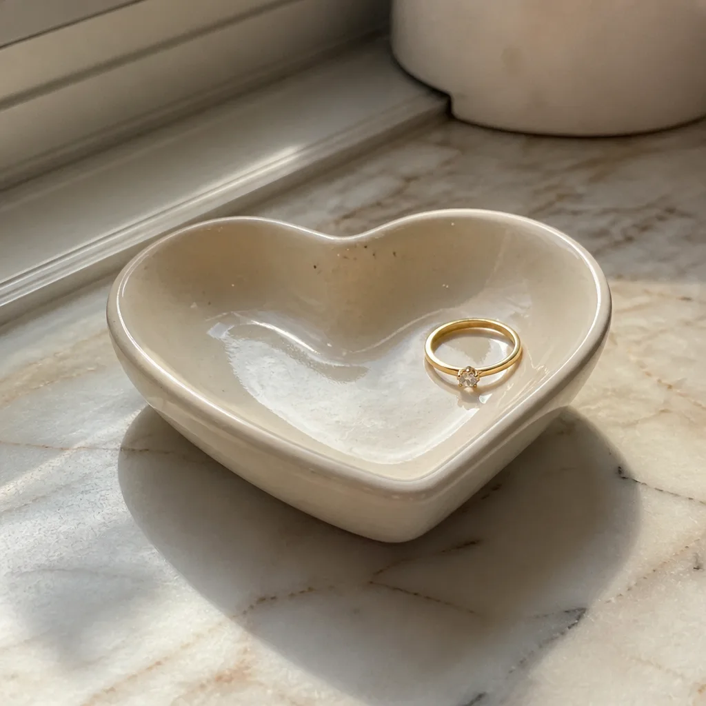 Heart Ring Dish — Every piece of jewelry you just gave her needs somewhere to land at night, and a small heart shaped dish by her sink or bed does exactly