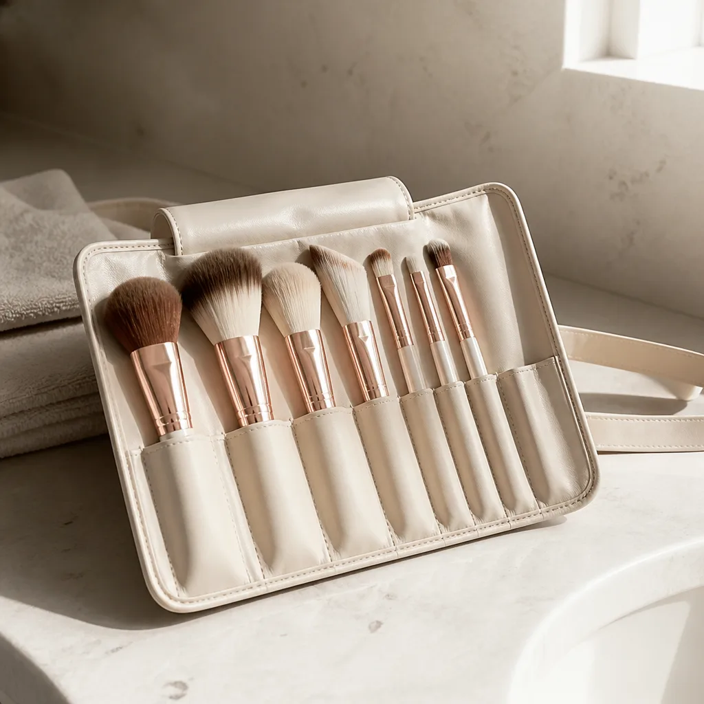 Makeup Brush Set — A small set of makeup brushes in a tidy case upgrades her everyday routine, not just her wedding morning one. Bridesmaid proposal box ideas