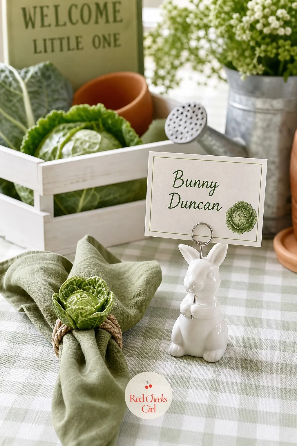 Ceramic Bunny Place Card Holders — A rabbit belongs at the edge of any vegetable garden, and a small glazed ceramic bunny at each seat holding a guest's name