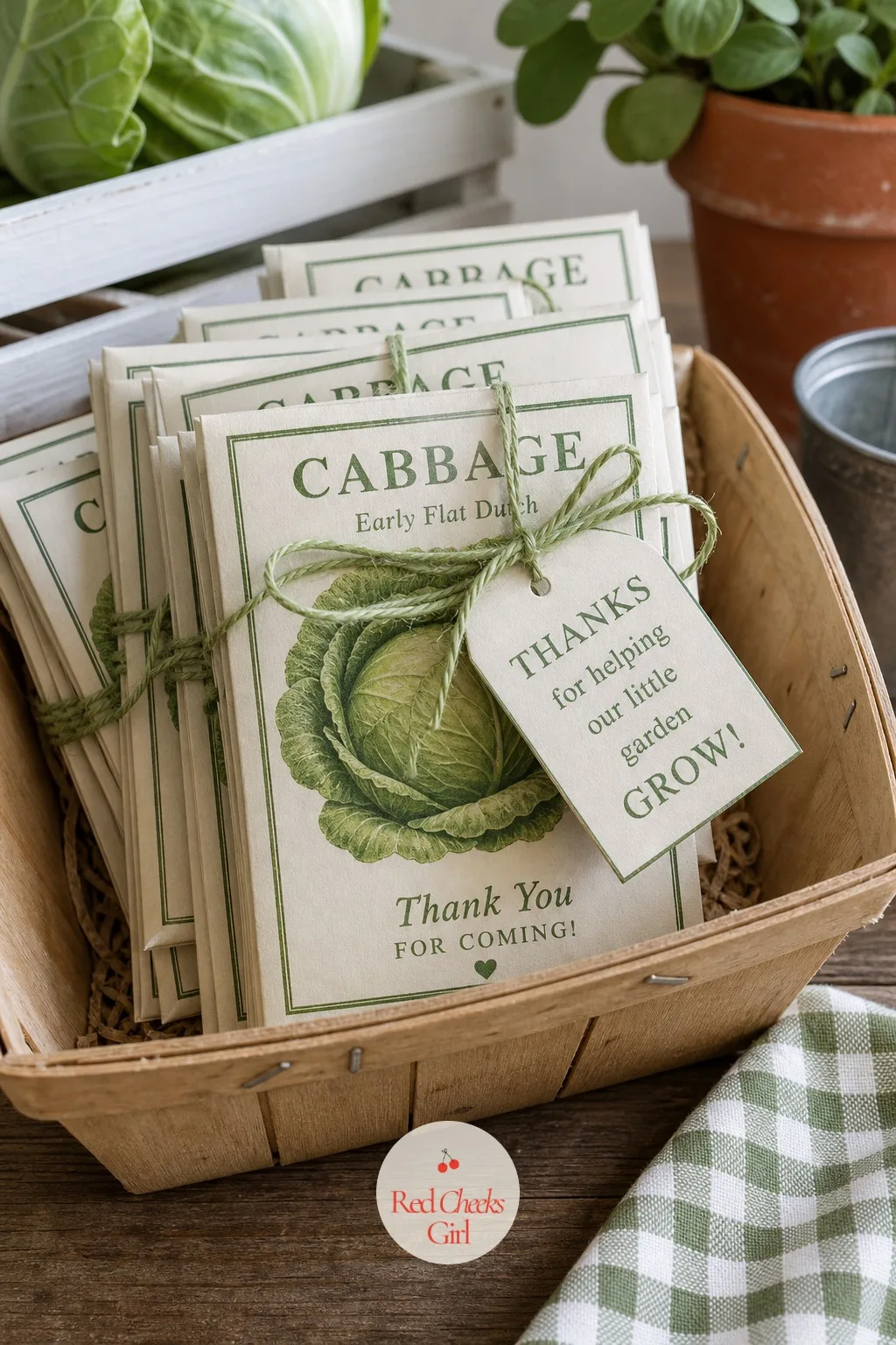 Seed Packet Favors With A Garden Twine Tag — A favor that gets planted rather than shoved in a drawer is the only kind worth the cost. Cabbage patch baby