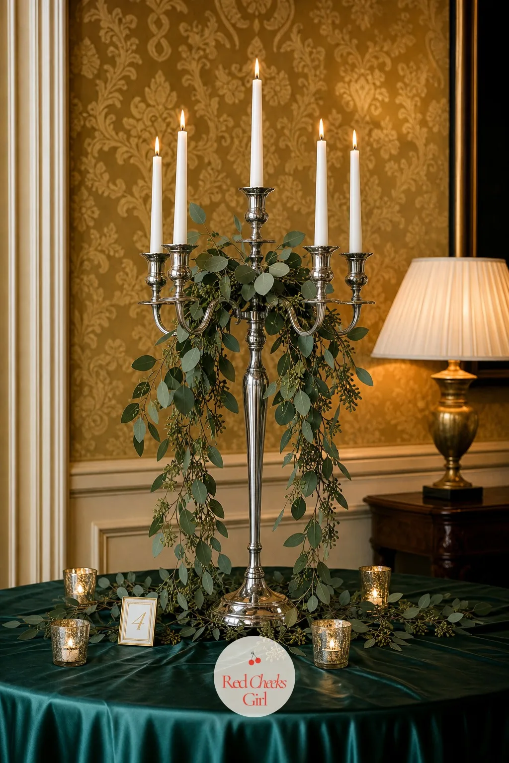 Candelabra Dressed With Greenery — A bare candelabra can feel like a prop left over from a hotel package. Candle wedding centerpieces