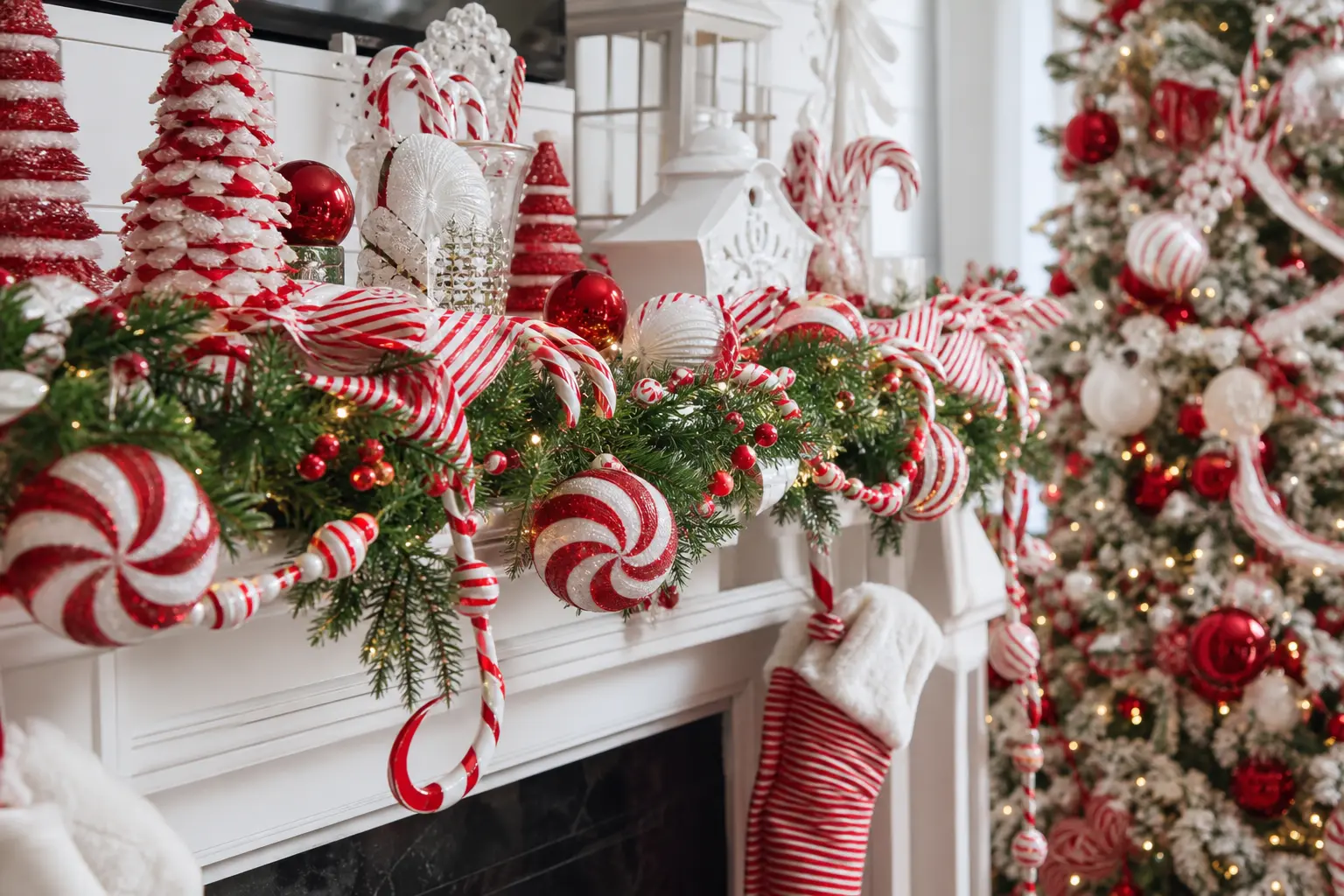 Candy Cane Christmas Decorations: 20 Peppermint-Striped Ideas for a Sugary Red-and-White Home
