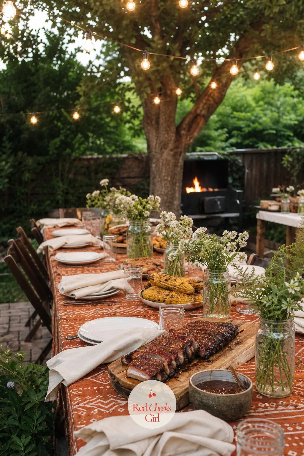 Backyard Barbecue — A barbecue sounds more cookout than wedding weekend until the table gets dressed properly, and then it reads exactly right: relaxed, warm