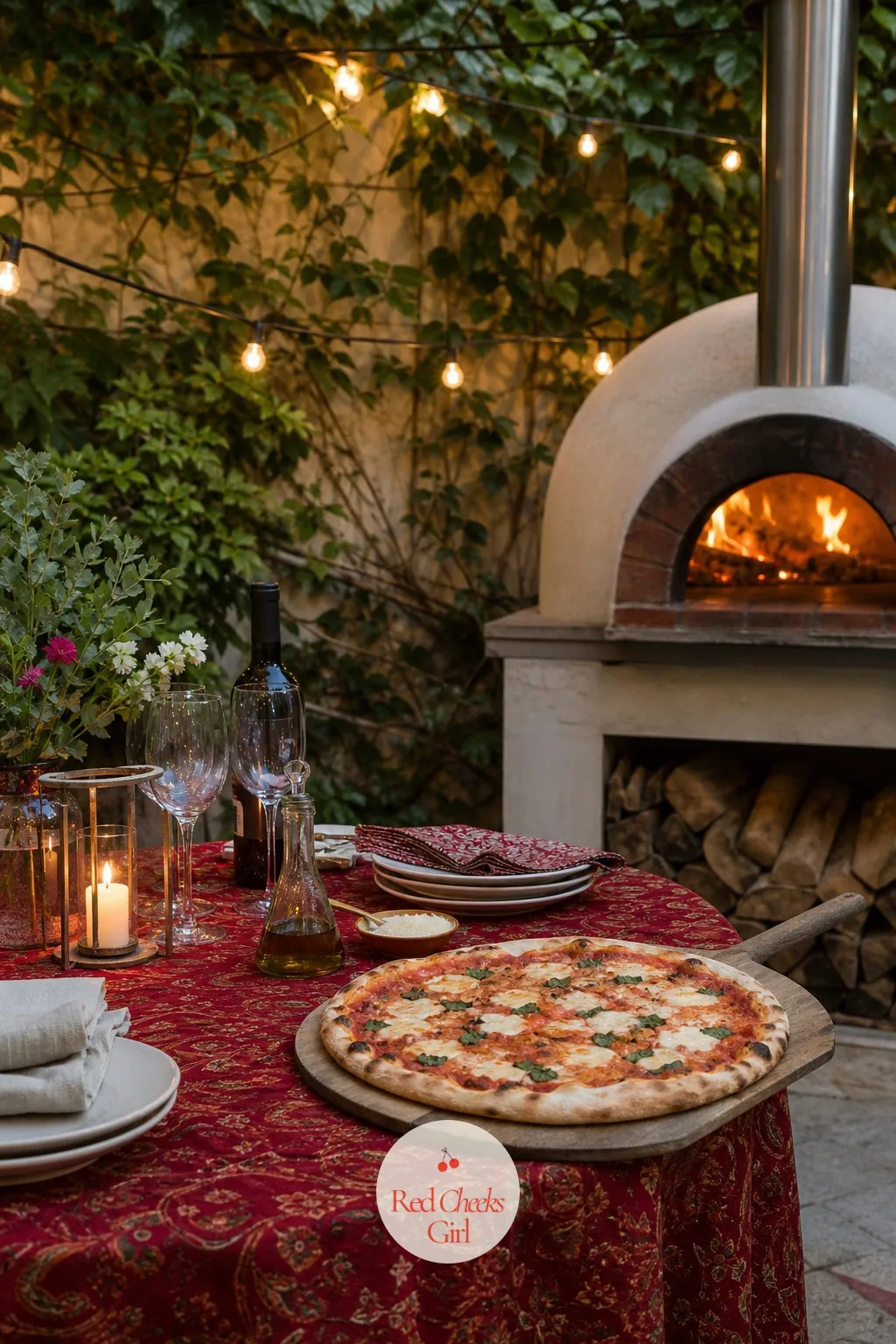 Pizza Night with a Wood Oven — The oven itself becomes the entertainment, a live flame nobody has to explain or justify, and a smell that pulls people outside