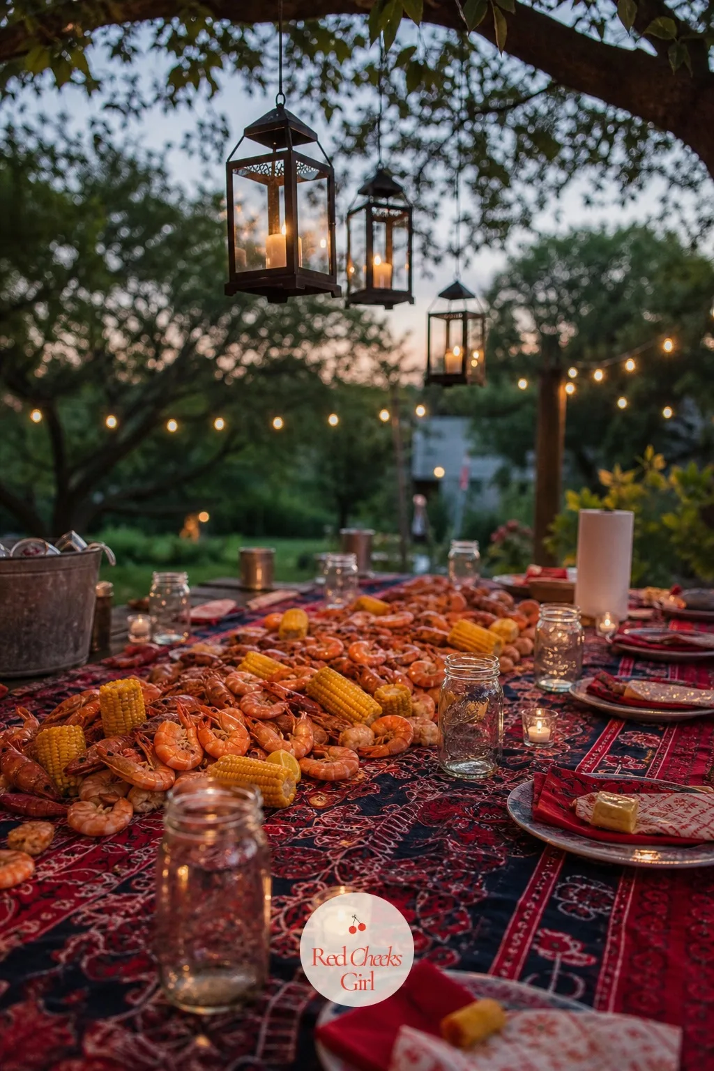 Seafood Boil — Pour the whole pot straight onto the table and watch the formality disappear: shells cracked by hand, butter everywhere, both families laughing