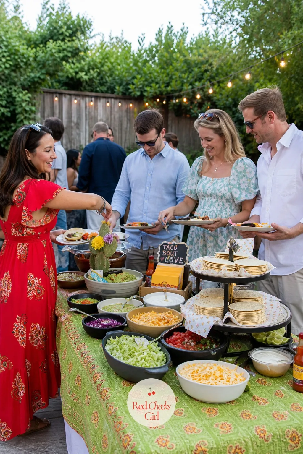 Taco Bar — Nobody argues over a taco bar, because nobody has to eat the same thing twice: everyone builds their own plate and the line keeps the two families