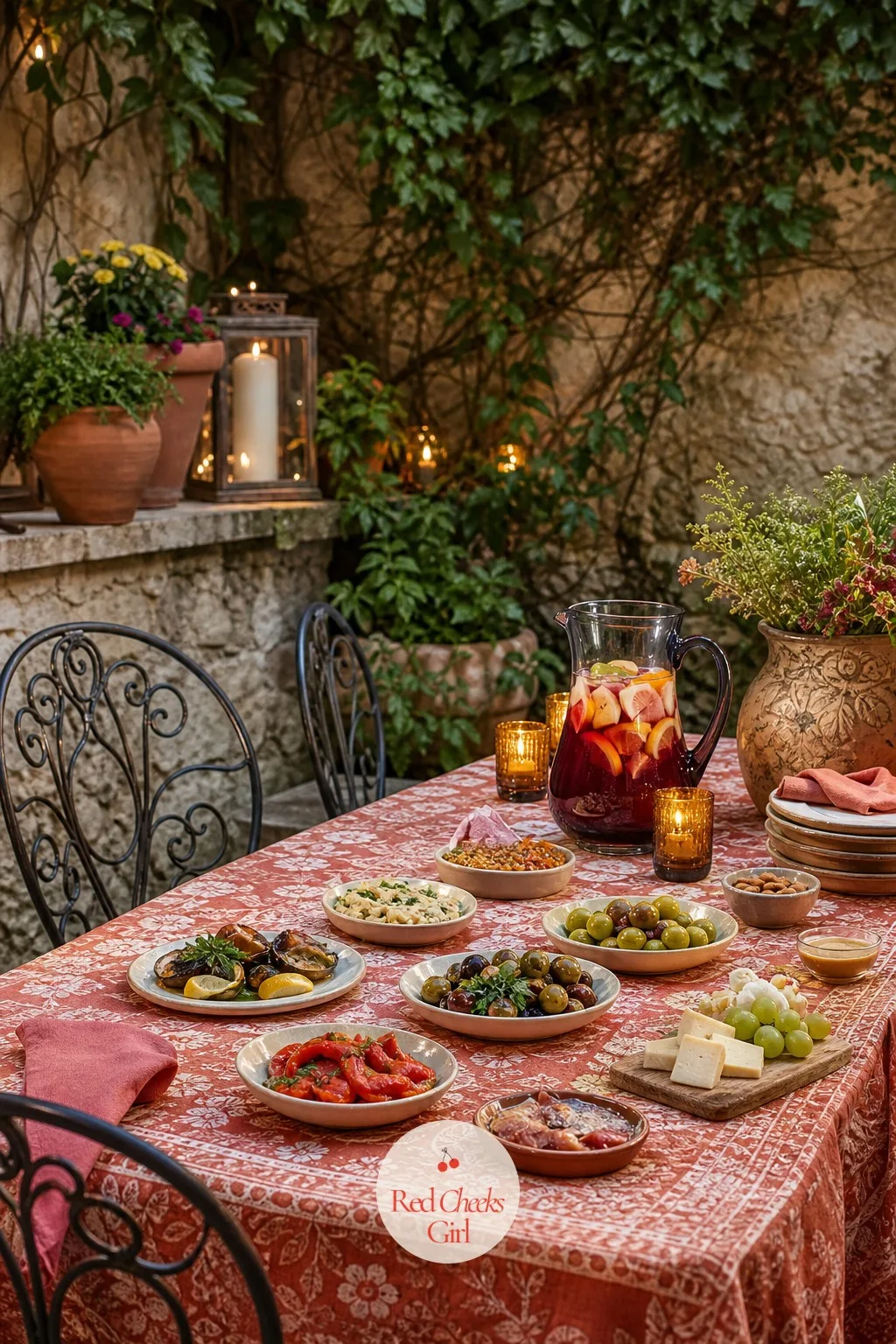 Tapas and Sangria Garden Night — Small plates solve the problem of two families who have never shared a meal: nobody waits for a big course to arrive, and the