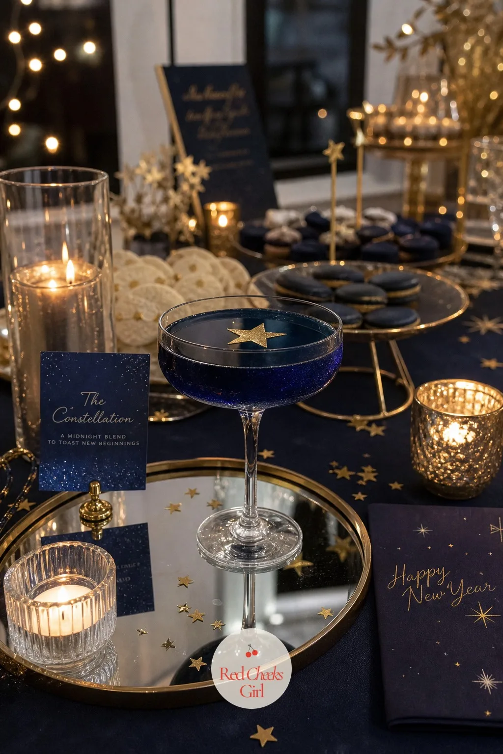 The Constellation Cocktail with an Edible Gold Star — A signature drink gives guests one thing everyone orders without thinking, and this one earns its place