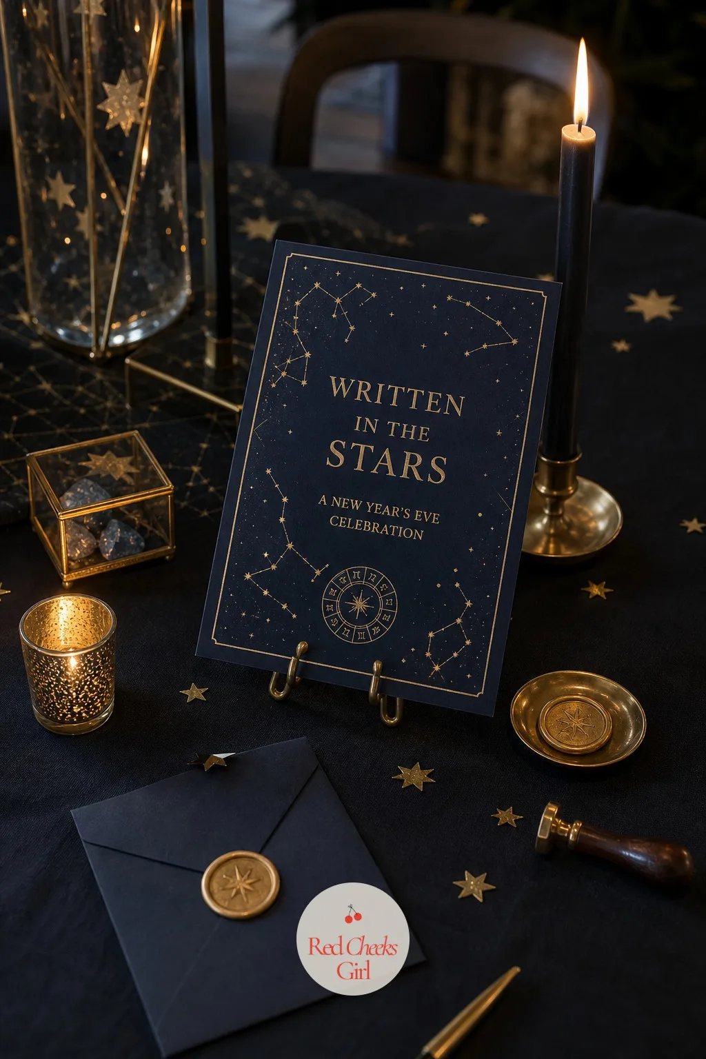 The Printable Zodiac Invitation — This is the smallest object in the whole party, and the first one anyone actually sees before the night even begins.