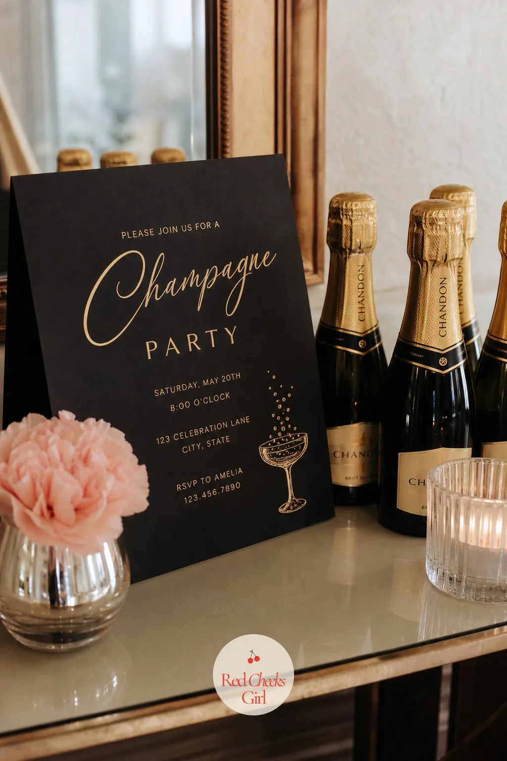 The Invitation — This is the smallest piece of the whole party and the one that arrives first, long before the balloon wall goes up or the ice bucket gets