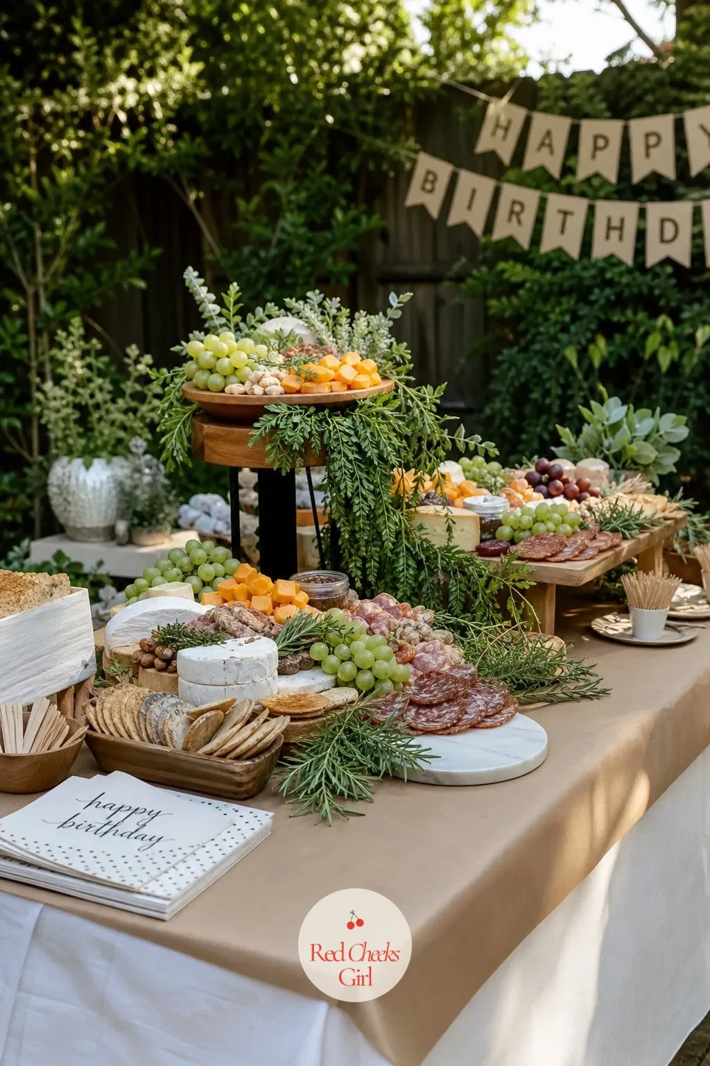 The Backyard Birthday Grazing Table — A grazing table reads as effortless, but it is really just good engineering: height, then bulk, then the small stuff that
