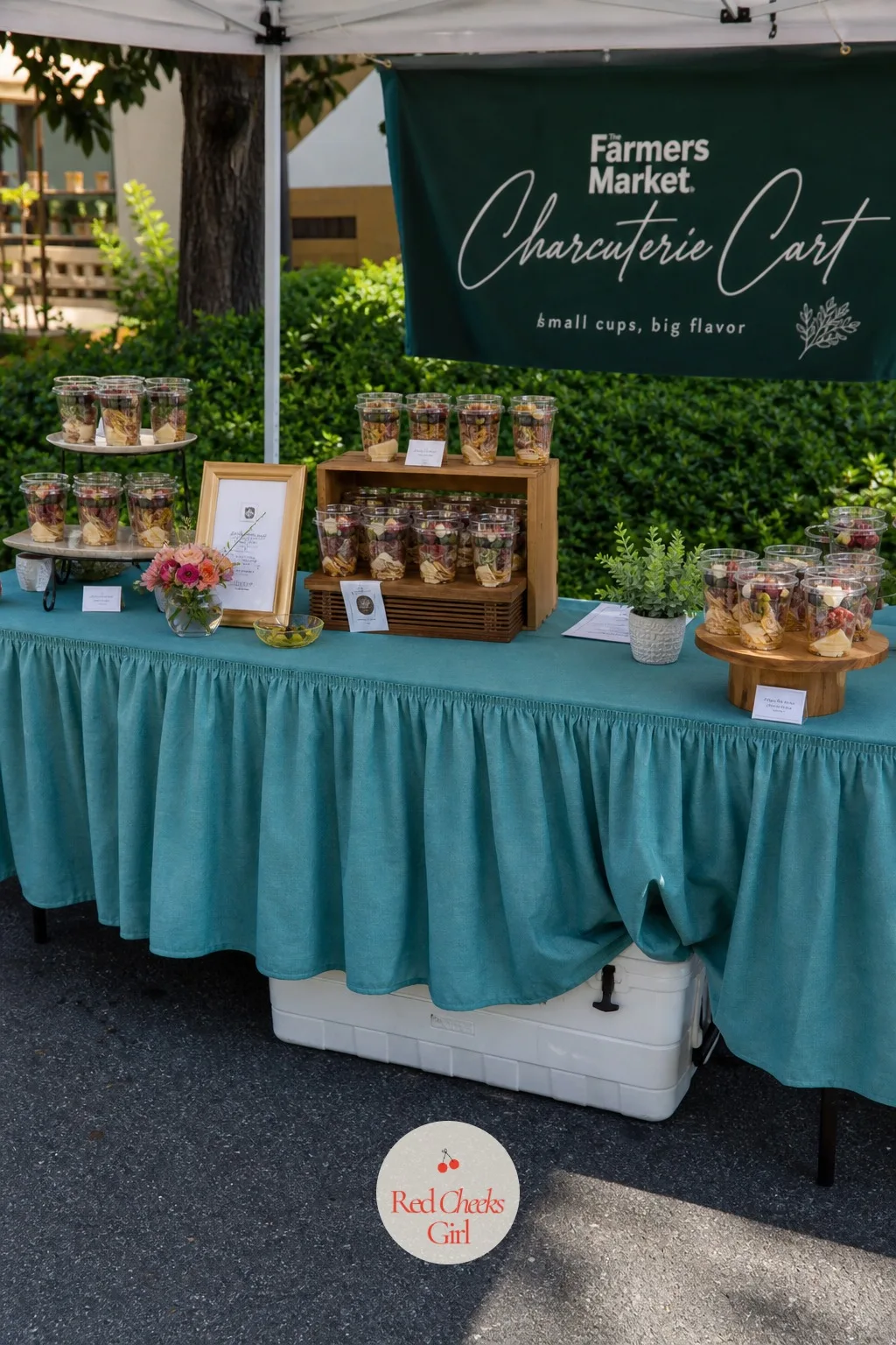 The Farmers Market Charcuterie Cart — A market stall lives or dies on what's visible from six feet away, so this cart is built to sell pre-made cups and cones