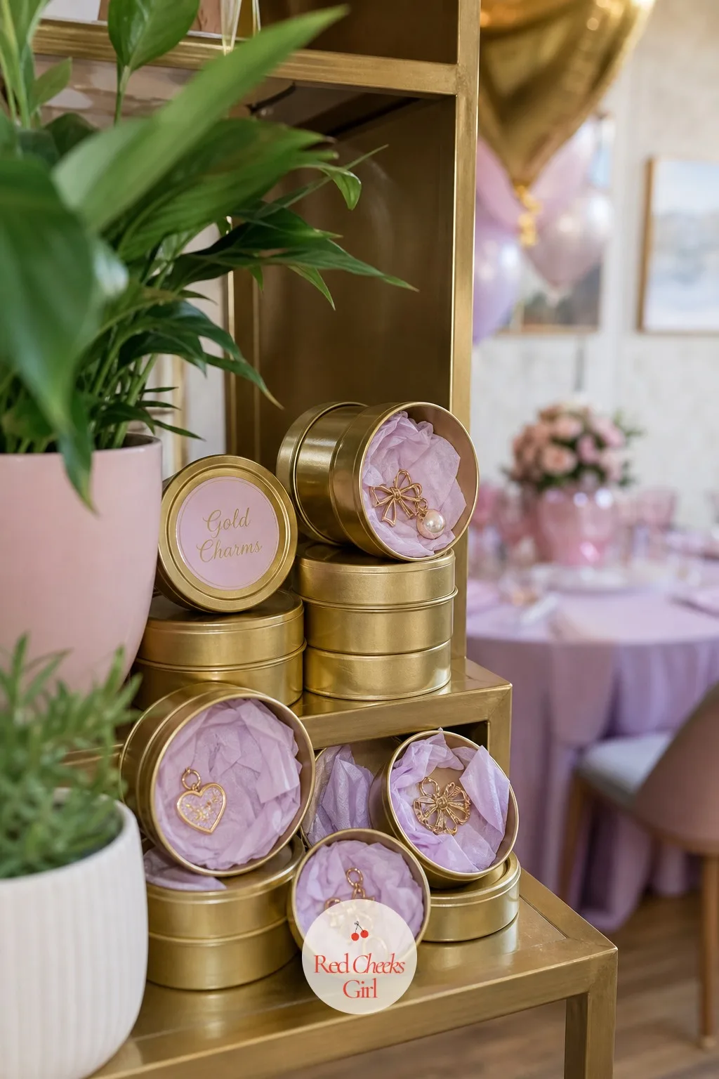 Gold Charm Tins — A tin feels sturdier in a small hand than a paper bag, and it survives the car ride home without a single bead escaping. Charm bracelet party
