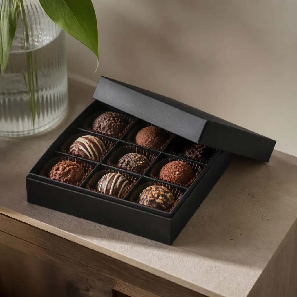 Chocolate Truffle Box — When in doubt, chocolate still wins, and a small box of proper truffles beats a bag of foil hearts by a long way. Cheap christmas gift