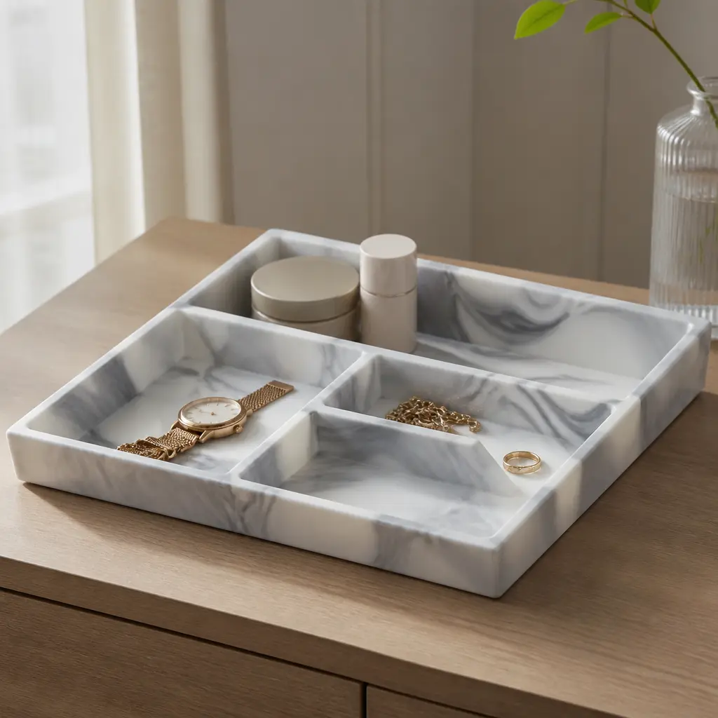 Desk Organizer Tray — Every desk accumulates loose pens and paperclips, this gives them one place to land instead of three. Cheap christmas gift ideas