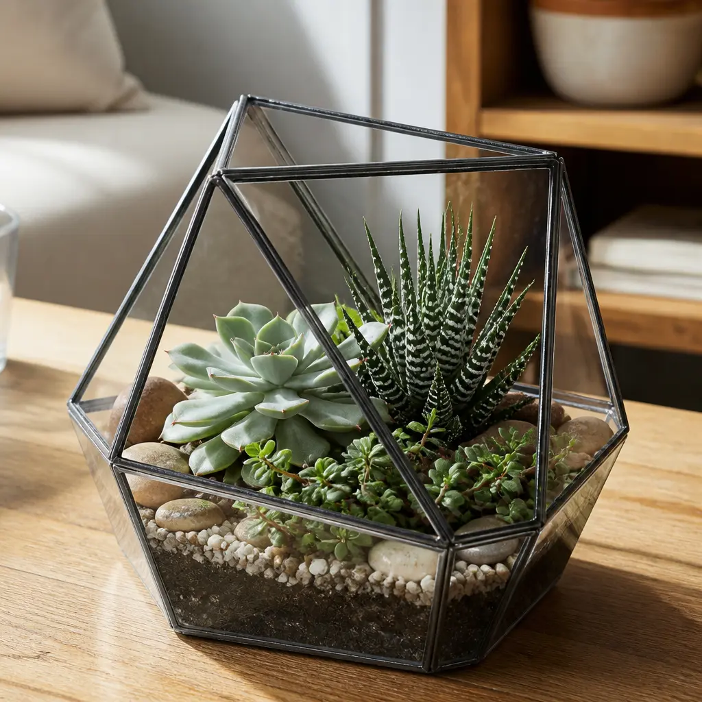 Glass Terrarium — For the one who wants greenery without the responsibility of real upkeep, a small enclosed terrarium needs almost nothing from her. Cheap
