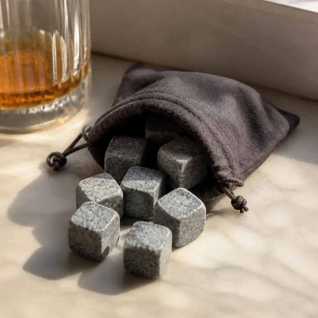 Whiskey Stones Set — For the one who takes his drink neat and does not want it watered down, these chill a glass without melting into it. Cheap christmas gift