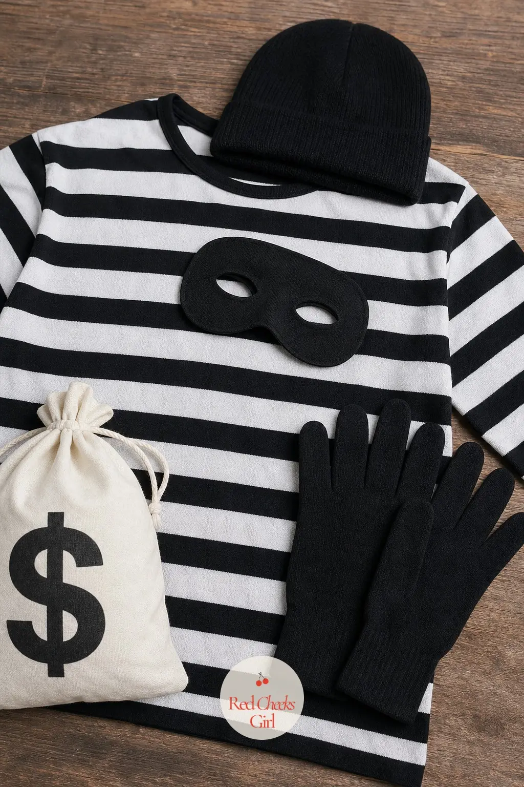 Robber With Striped Shirt and Mask