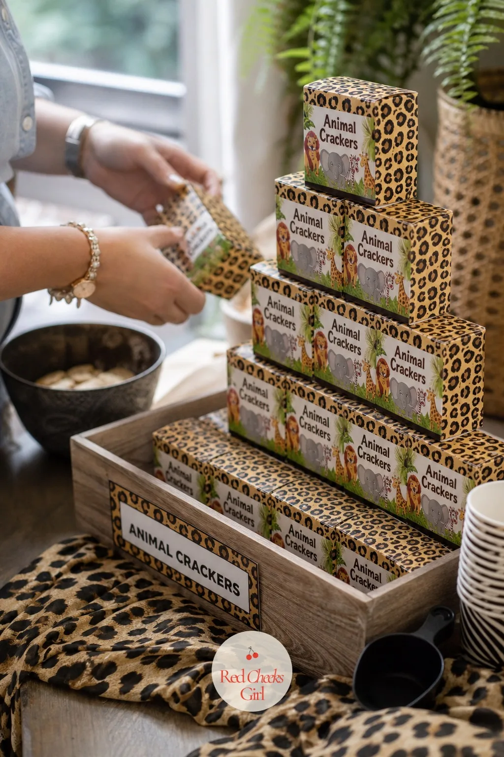 Animal Cracker Snack Station — Not every item on a dessert table needs to be elaborate. Cheetah print birthday party ideas