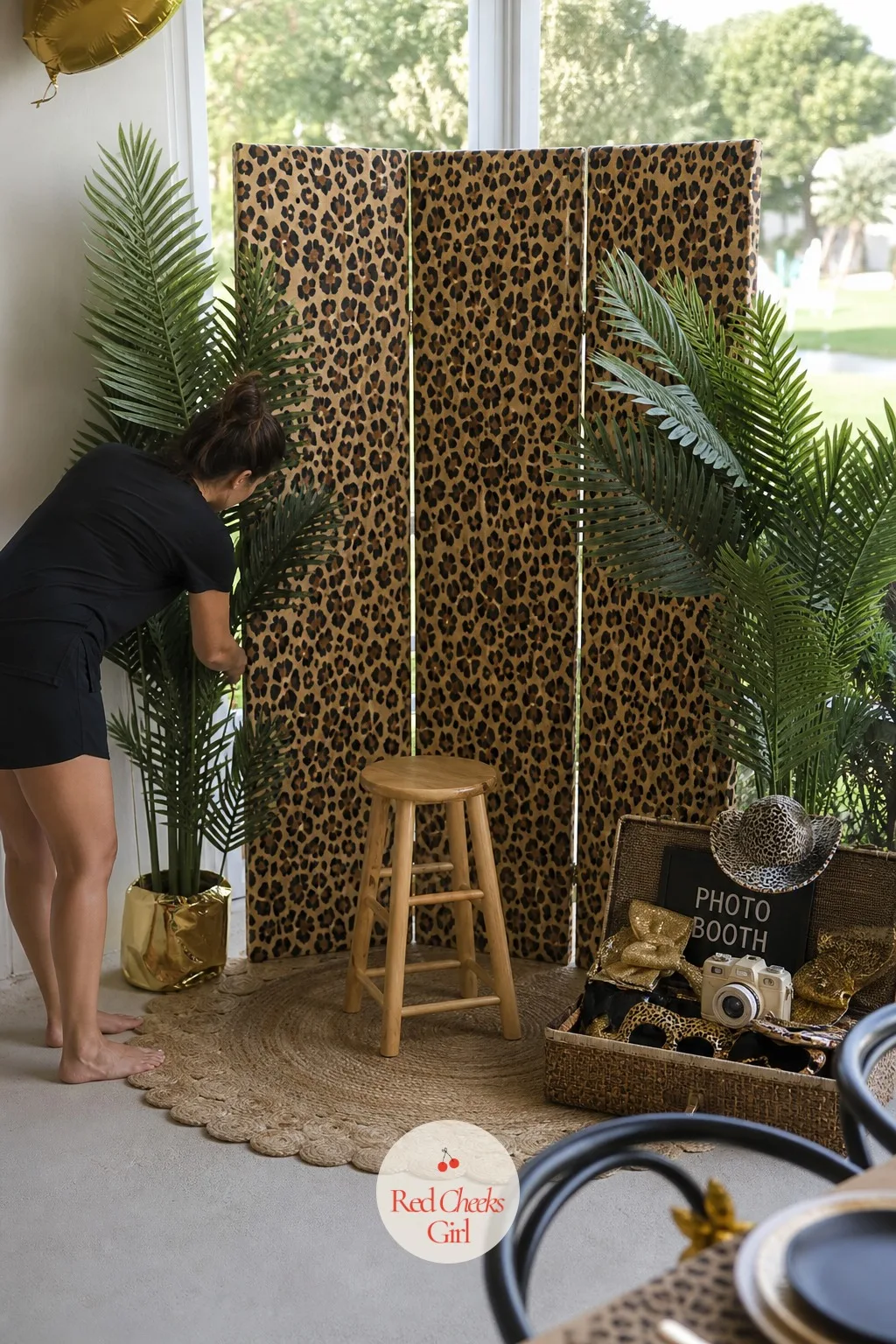 Leopard Print Photo Backdrop Station — Somewhere in the room there is a corner with nothing to look at. Cheetah print birthday party ideas