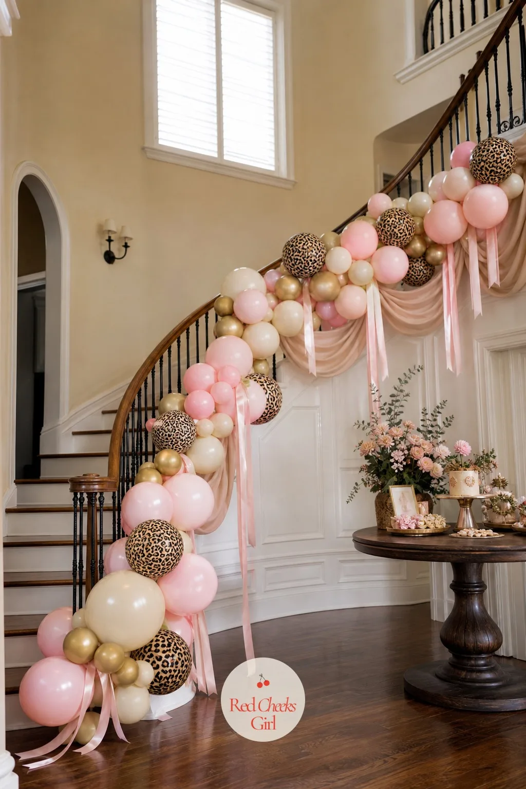 Pink Safari Balloon Garland — Not every version of this theme needs to growl. Cheetah print birthday party ideas