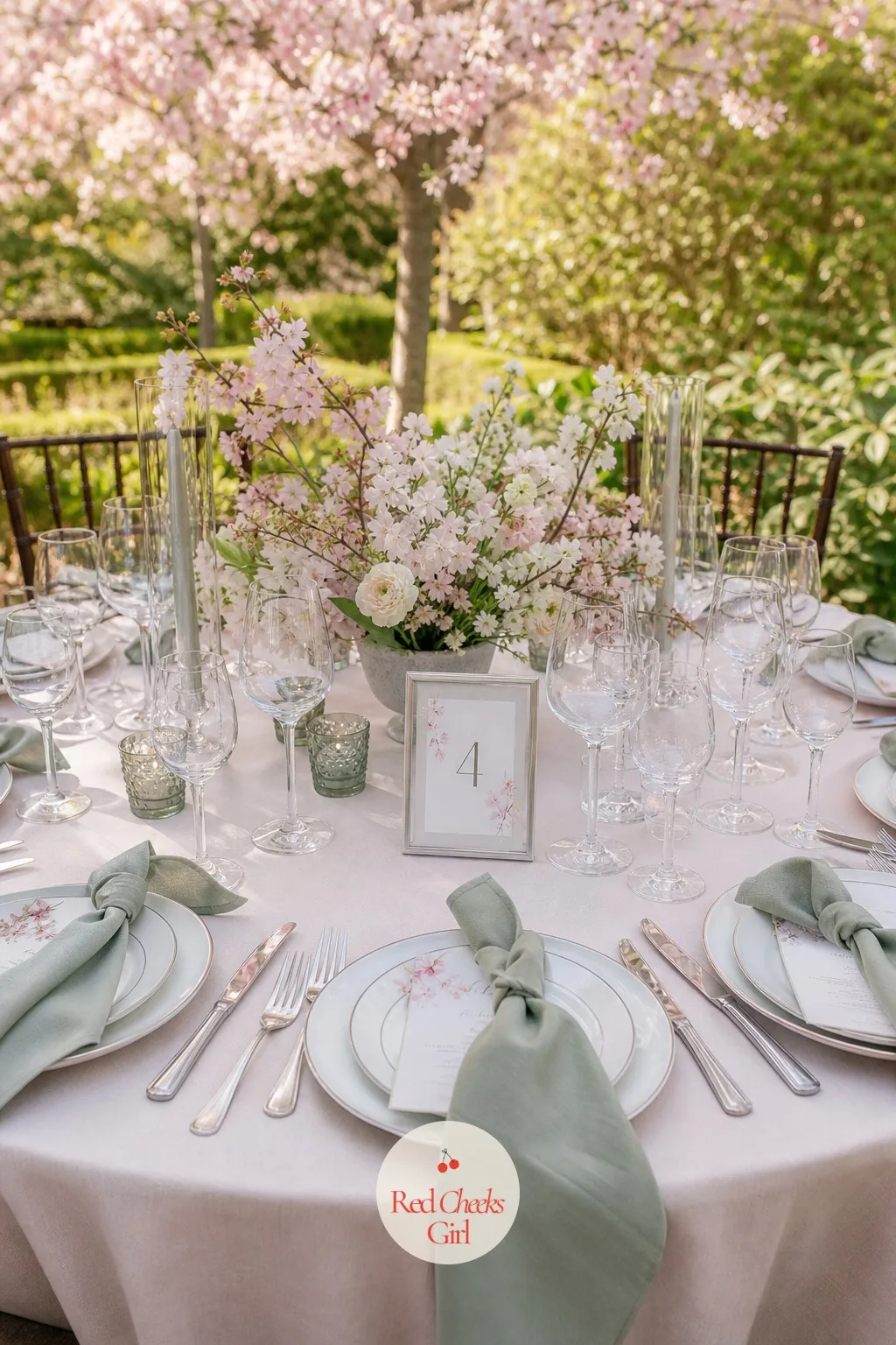 Soft Green Groomsmen Ties — Against all that pink, the groomsmen need one steady note, and a soft sage tie does it without pulling focus from the bridesmaids