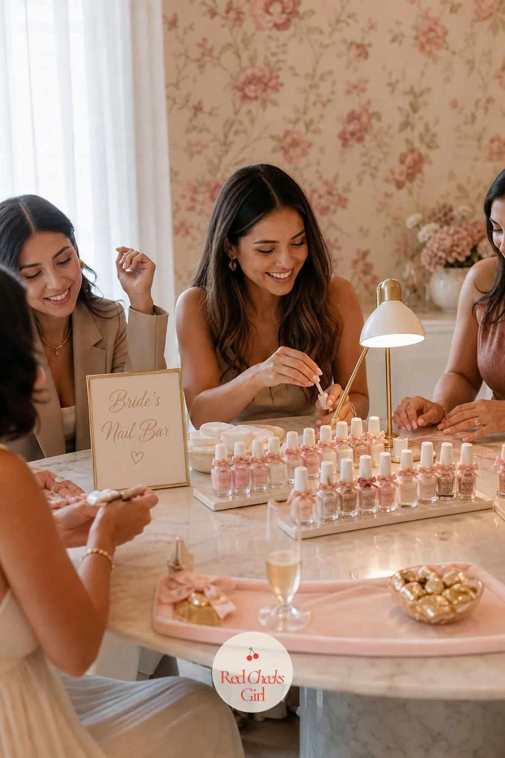 The Nail Painting Station — Hands tend to go idle the moment the food is gone, and that is exactly when this one lands best. Chill bachelorette party ideas