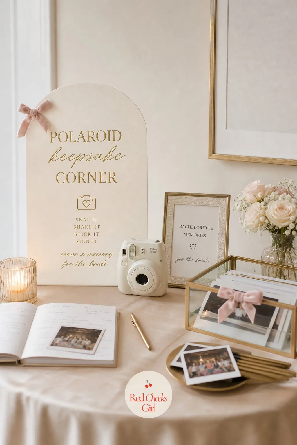 A Polaroid Keepsake Corner — Phone photos scatter across everyone's camera roll and rarely get looked at again, so one small corner fixes that before the night