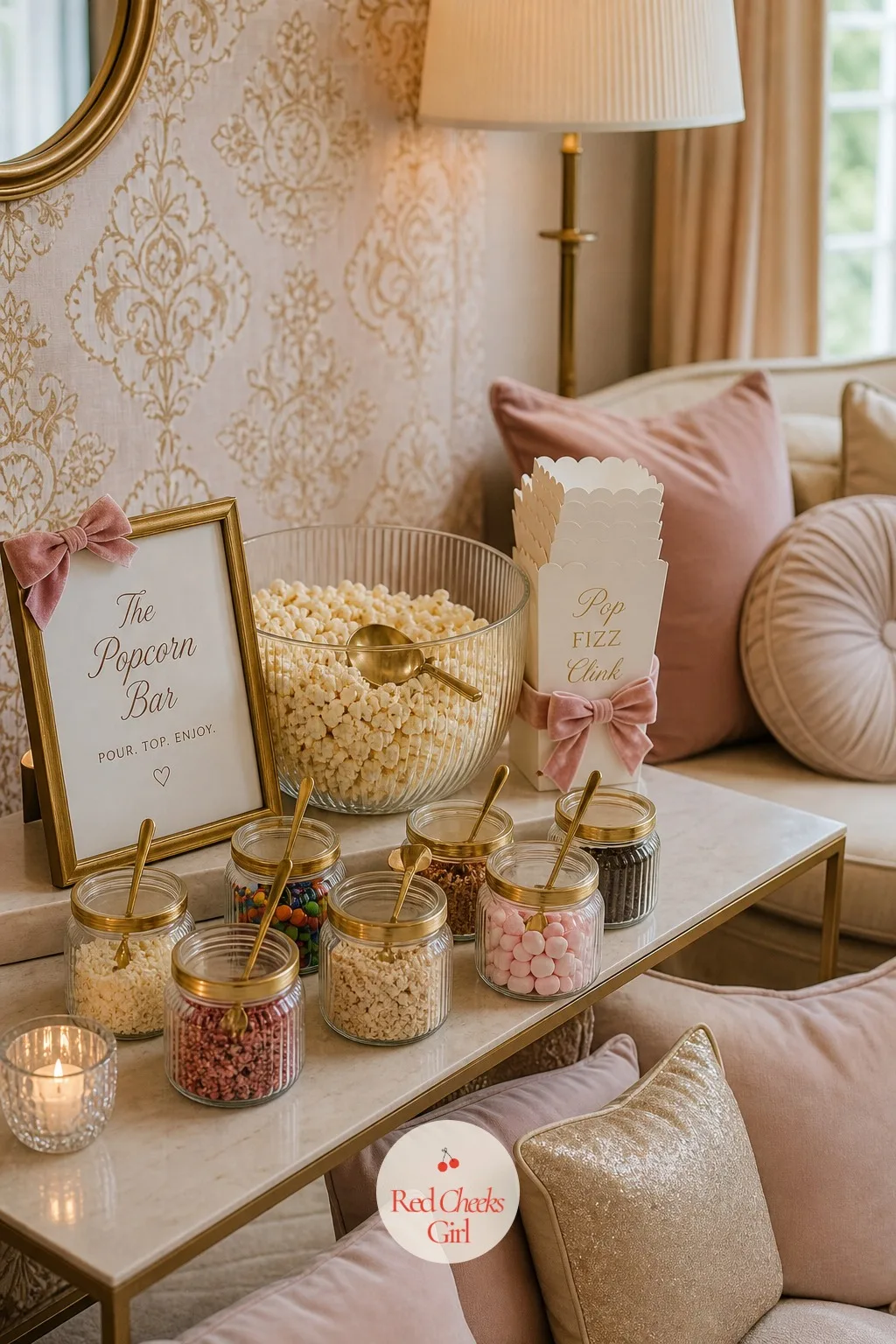 The Popcorn Bar — By the time the movie actually starts, the pizza board is long gone and everyone wants something to pick at in the dark. Chill bachelorette
