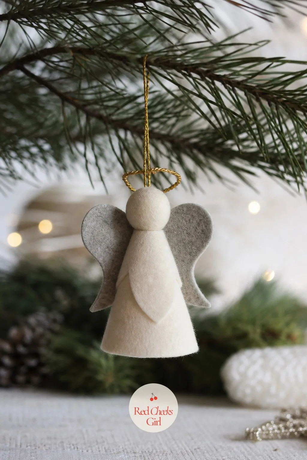 Felt Angel Ornament — A tree hung only with glass looks expensive and a little unloved by hand. Christmas angel crafts